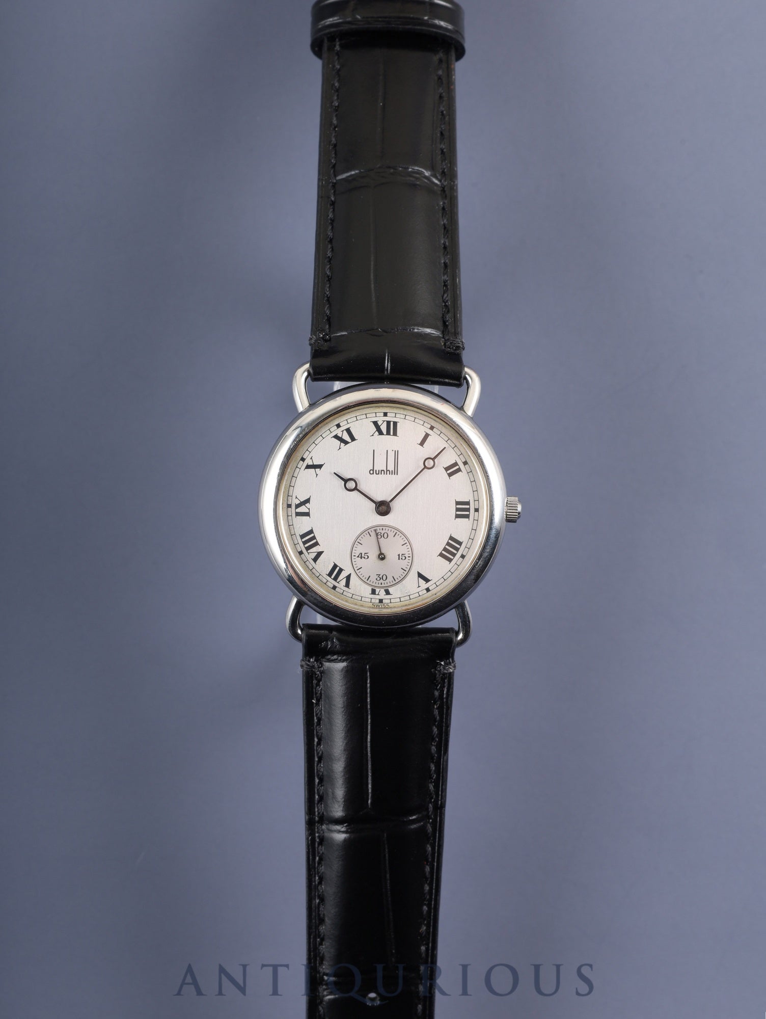 ダンヒル センテナリー スモールセコンド 手巻き SS 革 純正尾錠(SS)シルバーローマン文字盤 オーバーホール済み