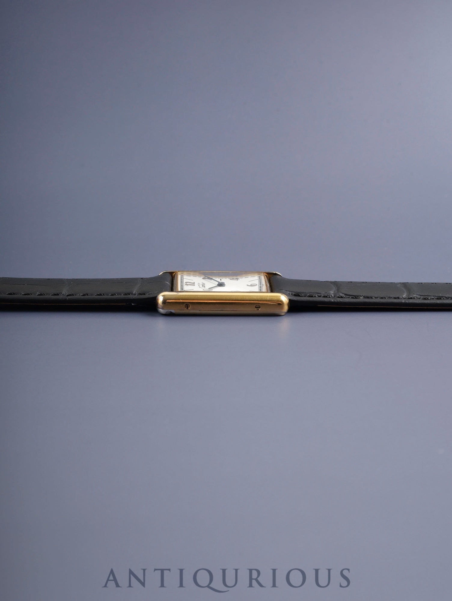 カルティエ マストタンク LM 590005 クォーツ Cal.90 SV925 革 純正尾錠(GP) 飛びアラビアCC文字盤(SWISS表記) 箱 冊子 保証書(1992年/H4)オーバーホール済み