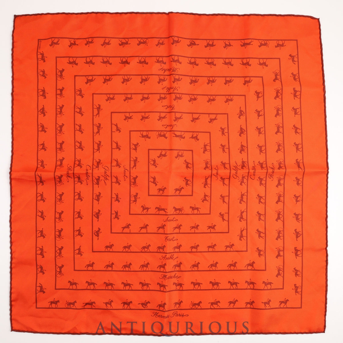Hermes Scarf Carre 45 SAUT GALOP CANTER RACK SILK100%
