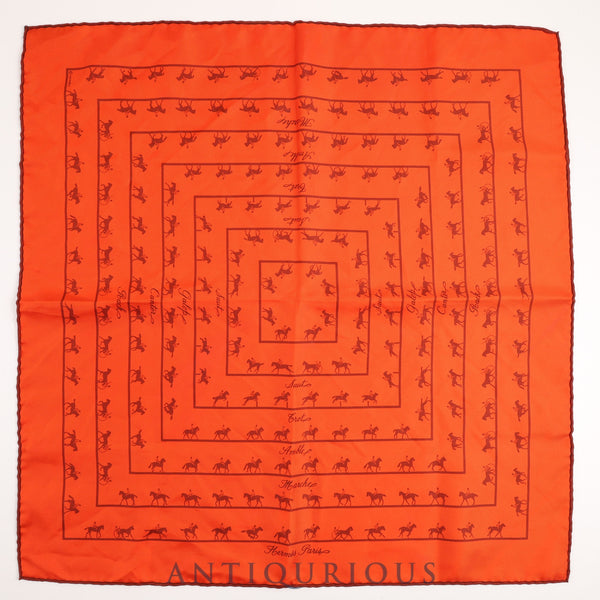エルメス スカーフ カレ45 SAUT GALOP CANTER RACK SILK100%