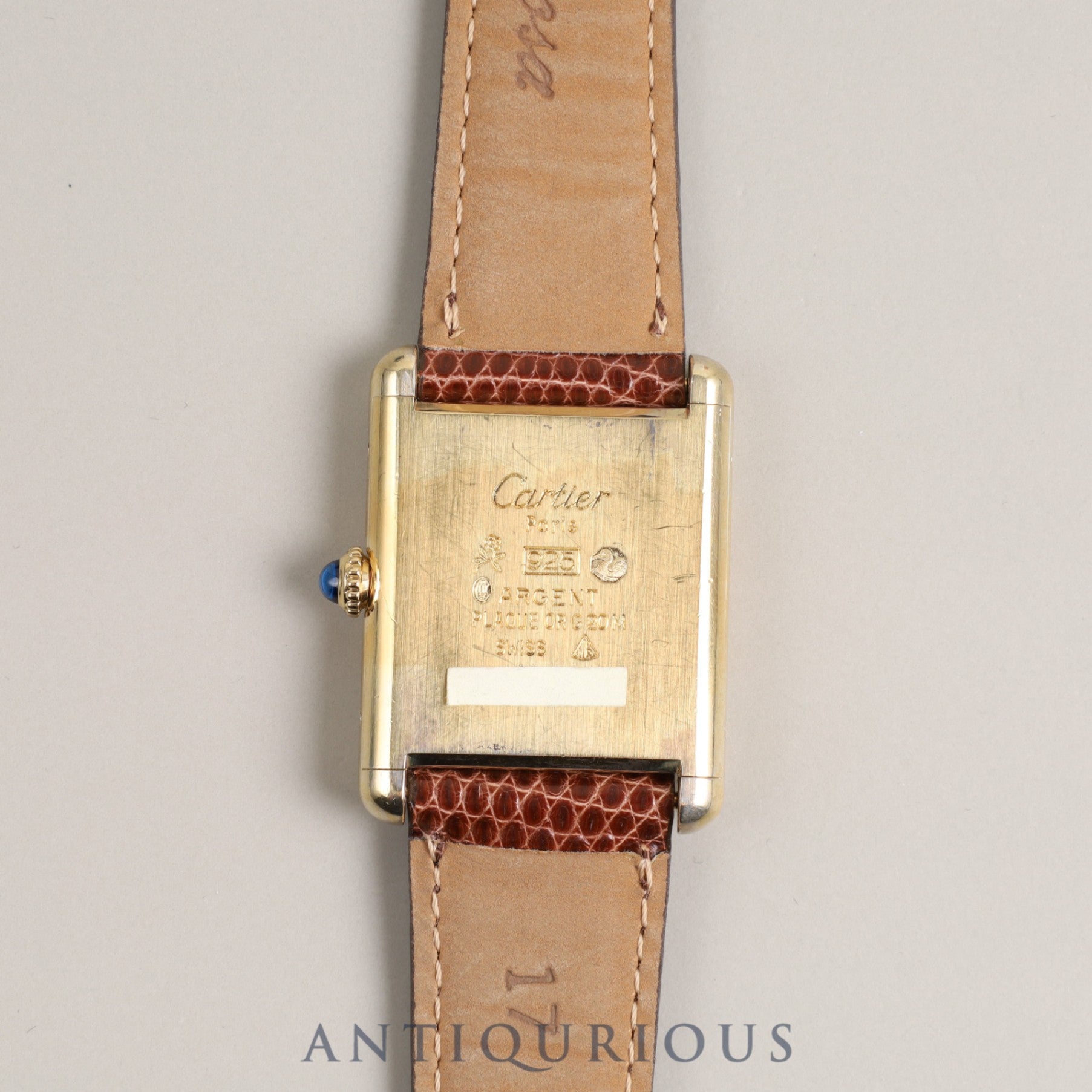 Cartier Must Tank LM Manual winding 925 Leather Genuine buckle (GP) Ivory dial Complete Cartier boutique service completed