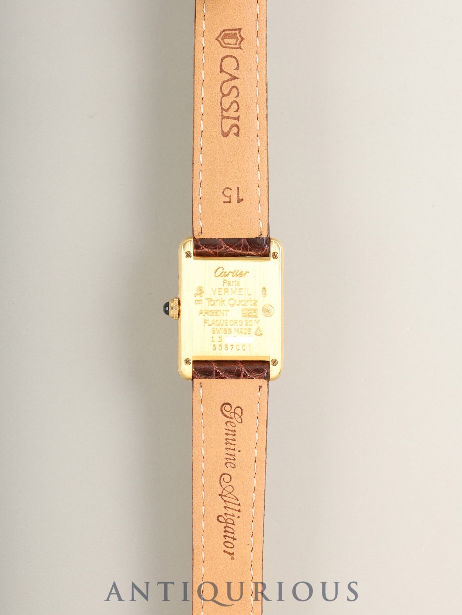 カルティエ マストタンク SM W1005554 / 5057001 クォーツ Cal.057 SV925 革 純正Dバックル(GP)オパラン文字盤(SWISS表記) 箱 冊子 保証書(1994年) オーバーホール済み 新品仕上げ済み