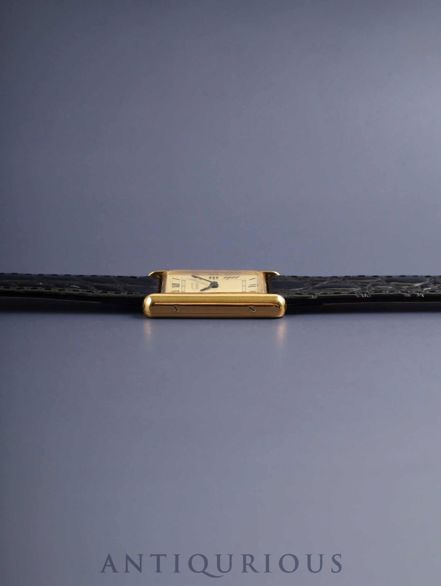 カルティエ マストタンク LM 590005 クォーツ Cal.90 SV925 革 純正ピンバックル(GP)アイボリーローマン文字盤(SWISS表記)オーバーホール済み 新品仕上げ済み