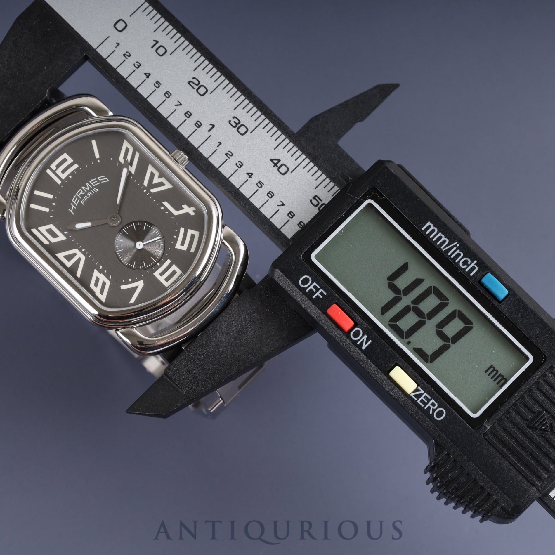 Hermes Rally RA1.810 Quartz Cal.980.163 SS SS Gray Dial Box Warranty (2009) Overhauled