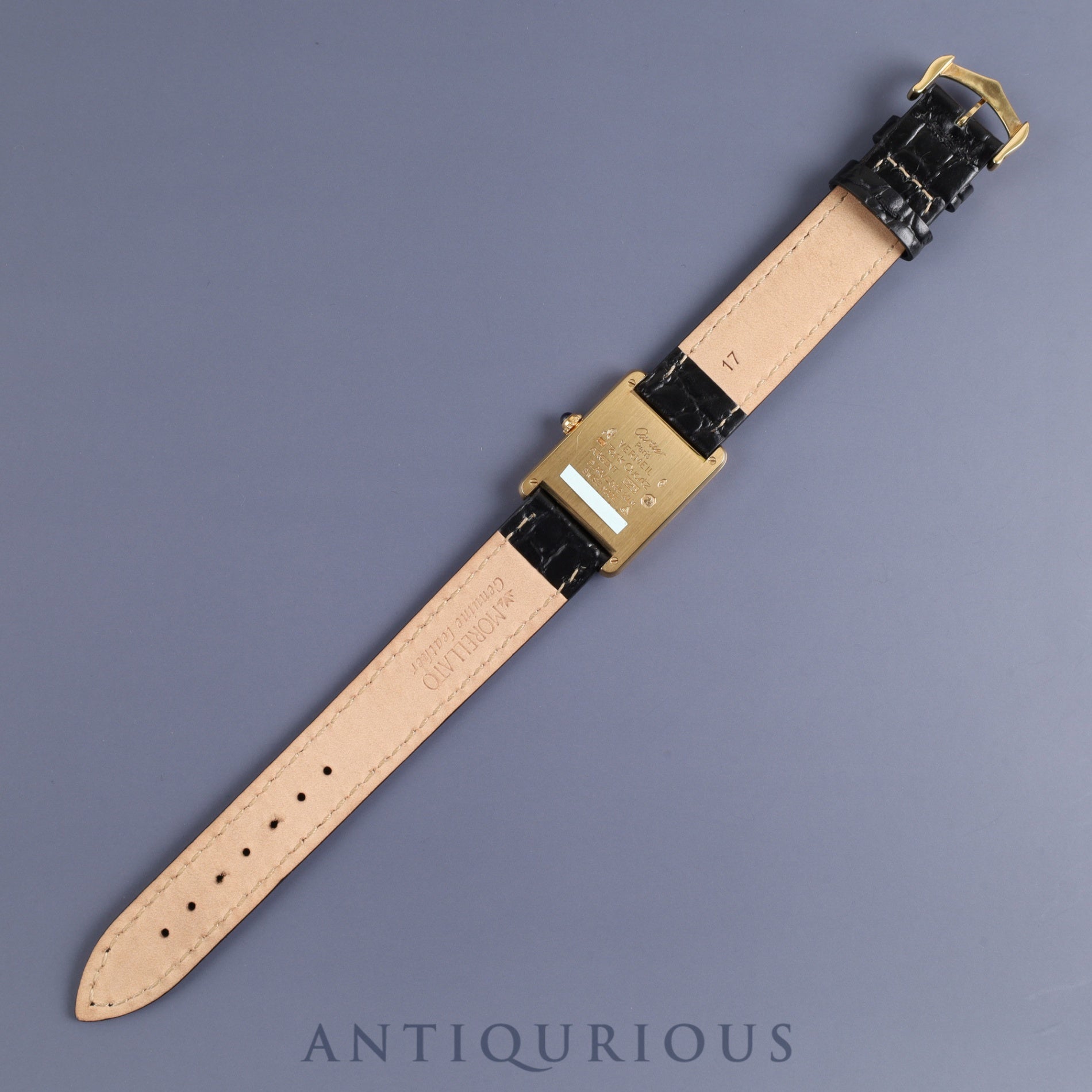 Cartier Must Tank LM 590005 Quartz Cal.90 SV925 Leather Genuine Buckle (GP) Ivory Roman Dial Overhauled