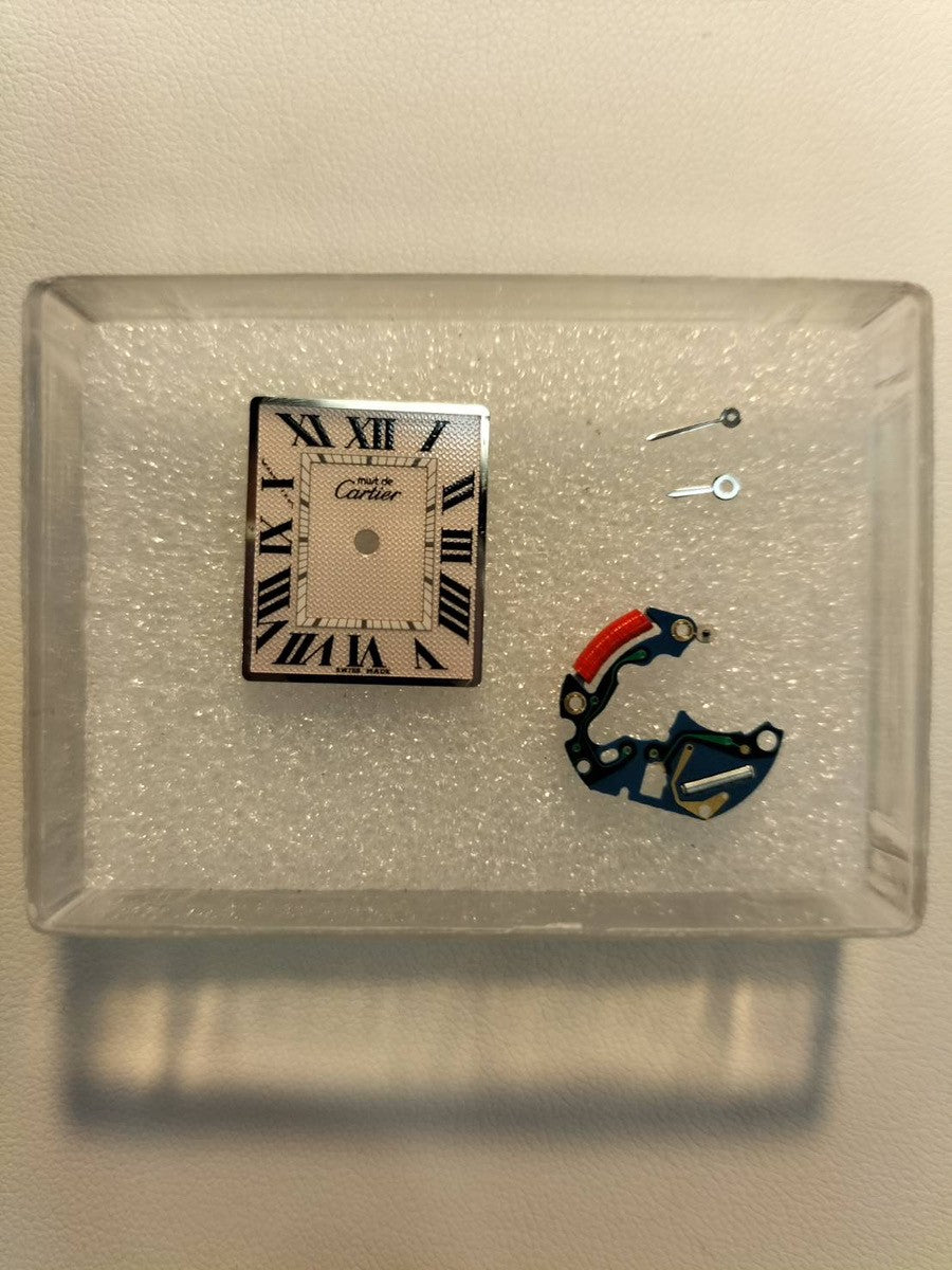 カルティエ マストタンク MM 2416 クォーツ Cal.057 SV925 純正革ベルト(使用感あり) 純正Dバックル(SS) ピンクローマン文字盤 クリスマス限定 オーバーホール済み