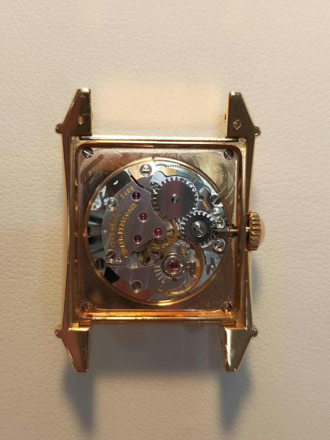 Girard-Perregaux Vintage 1945 2590 Manual winding Cal.2409 YG Leather Genuine buckle (750) Champagne Arabic dial Overhauled