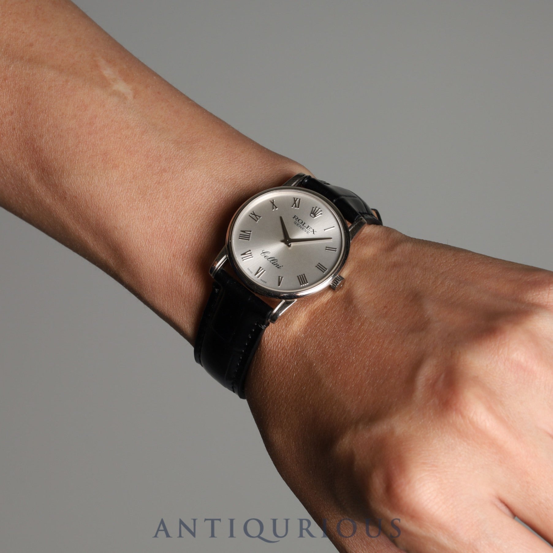 ロレックス チェリーニ 5116 手巻き Cal.1602 WG 革 純正尾錠(750)シルバー文字盤 M番(2007~2008年)