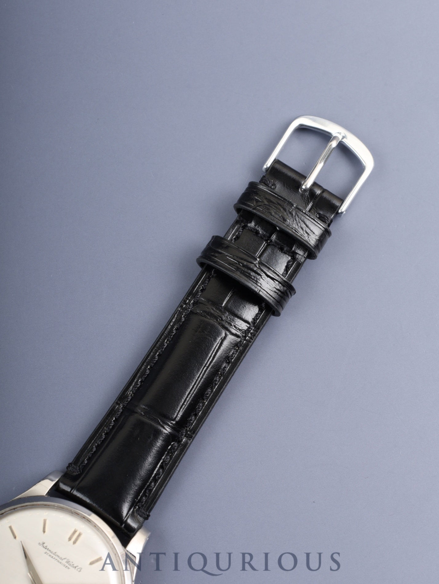 IWC オールドインター ラウンド 自動巻き Cal.C.853 SS 革 社外ピンバックル(SS)シルバー文字盤 オーバーホール済み アイダブリュシー