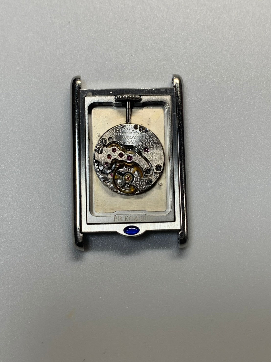 カルティエ タンク バスキュラント LM W1011358 / 2390 手巻き Cal.060MC SS 革 純正ピンバックル(SS)ホワイトローマン文字盤(SWISS MADE表記) オーバーホール済み