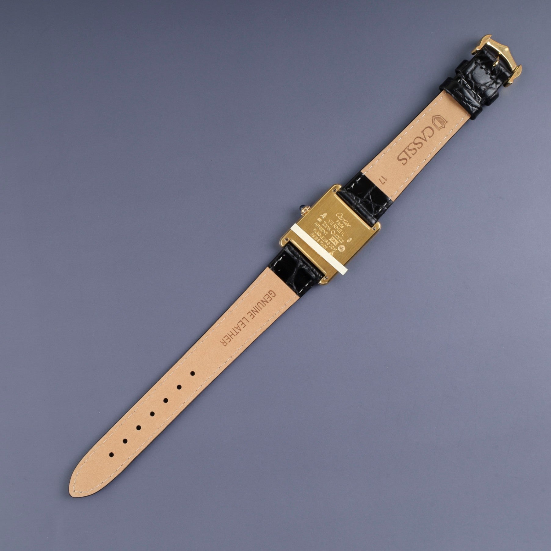 カルティエ マストタンク LM 590005 クォーツ Cal.690 SV925 革 純正尾錠(GP) アイボリーローマン文字盤 オーバーホール済み 新品仕上げ済み