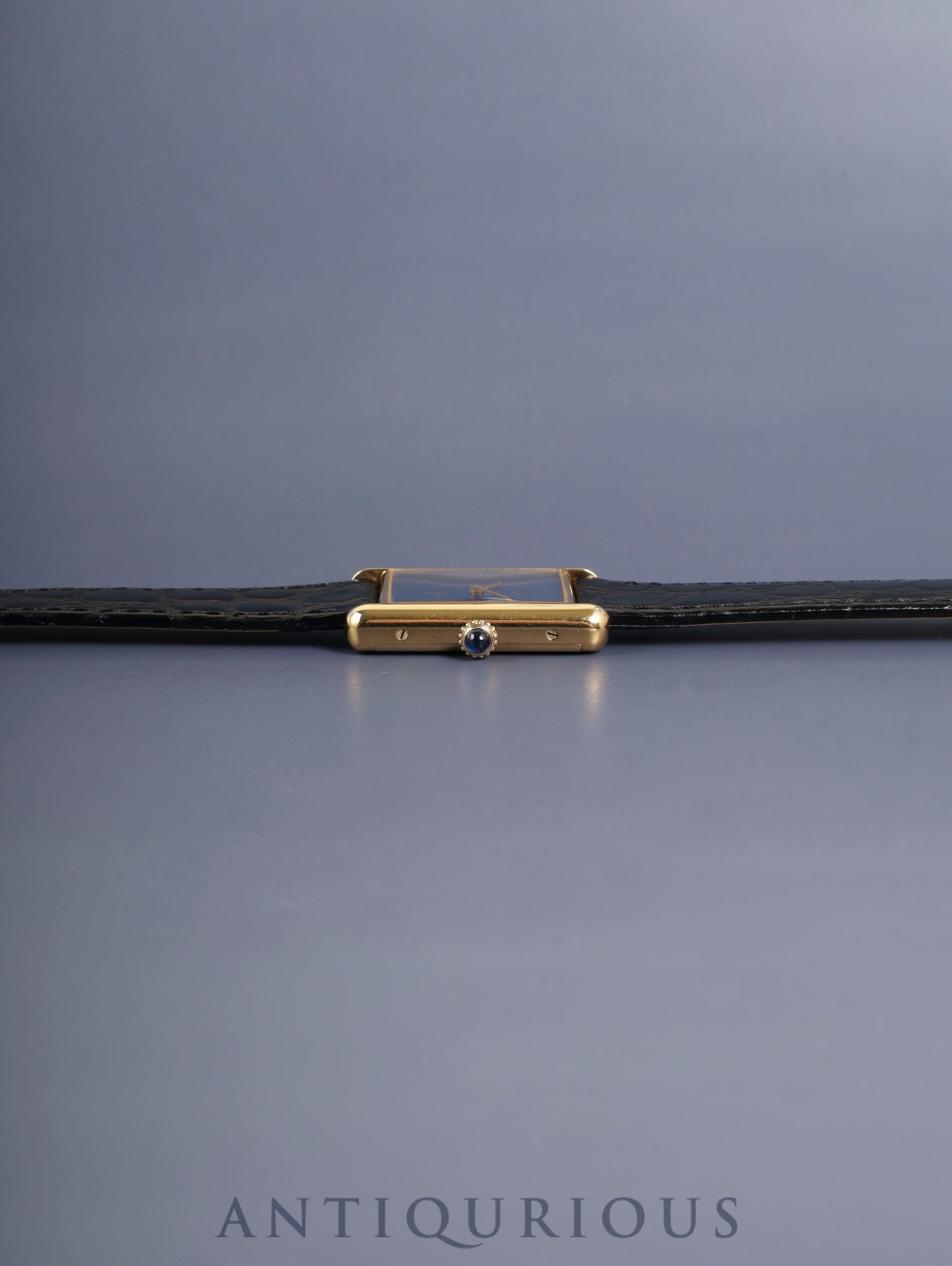 カルティエ マストタンク LM 6 手巻き Cal.78-1 SV925 革 純正ピンバックル(GP)ラピスラズリ文字盤(SWISS表記)純正レザーベルト付き オーバーホール済み