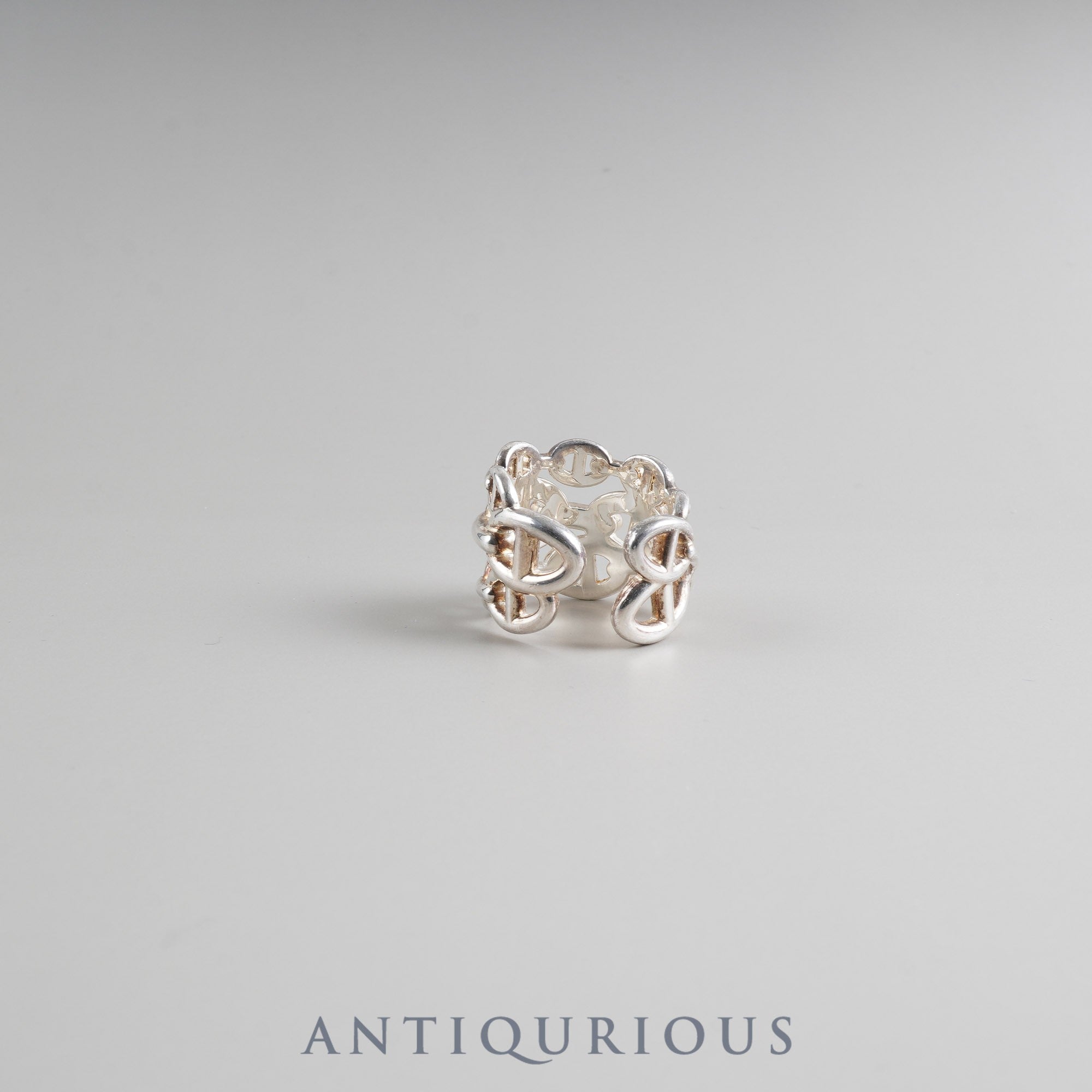 Hermes Chaine d'Ancre Enchaine GM Ring, Sterling Silver #55, Box, 22nd Anniversary