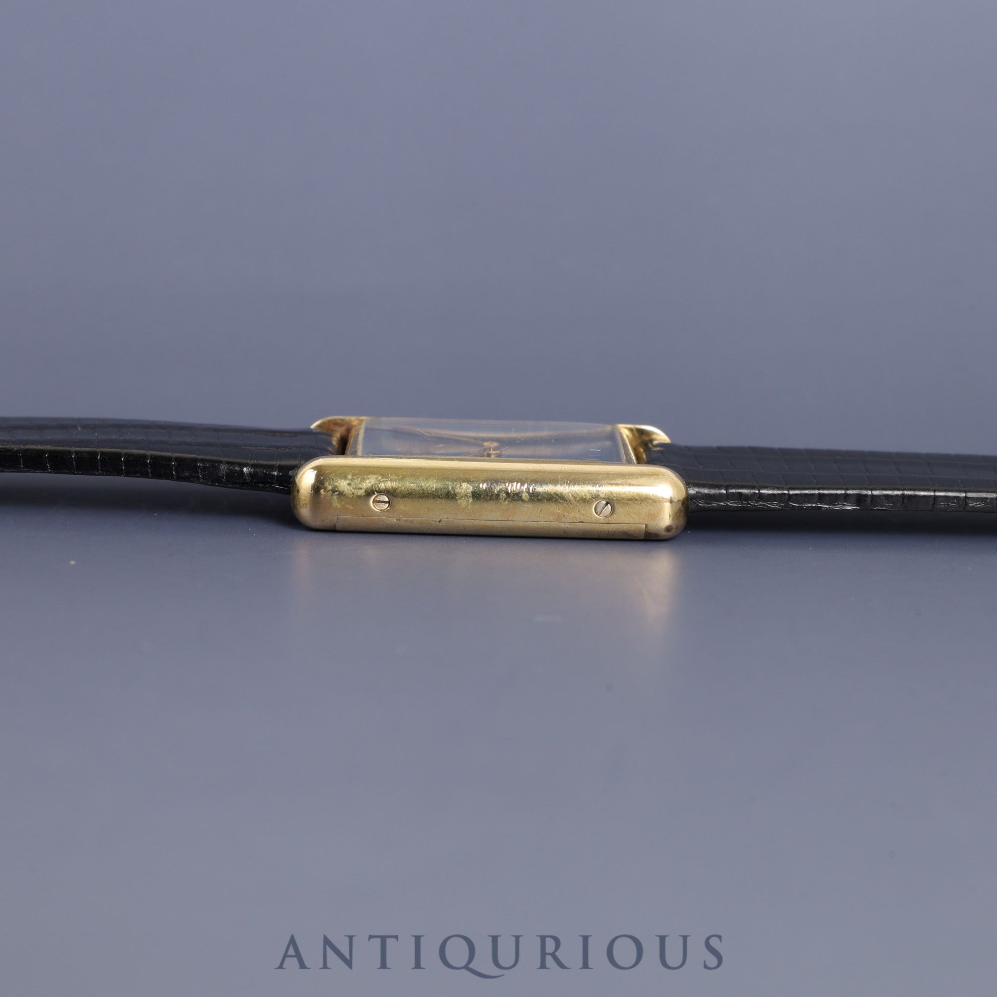 Cartier Must Tank LM Manual winding Cal.78-1 SV925 Leather Genuine buckle (GP) Lapis lazuli dial Overhauled