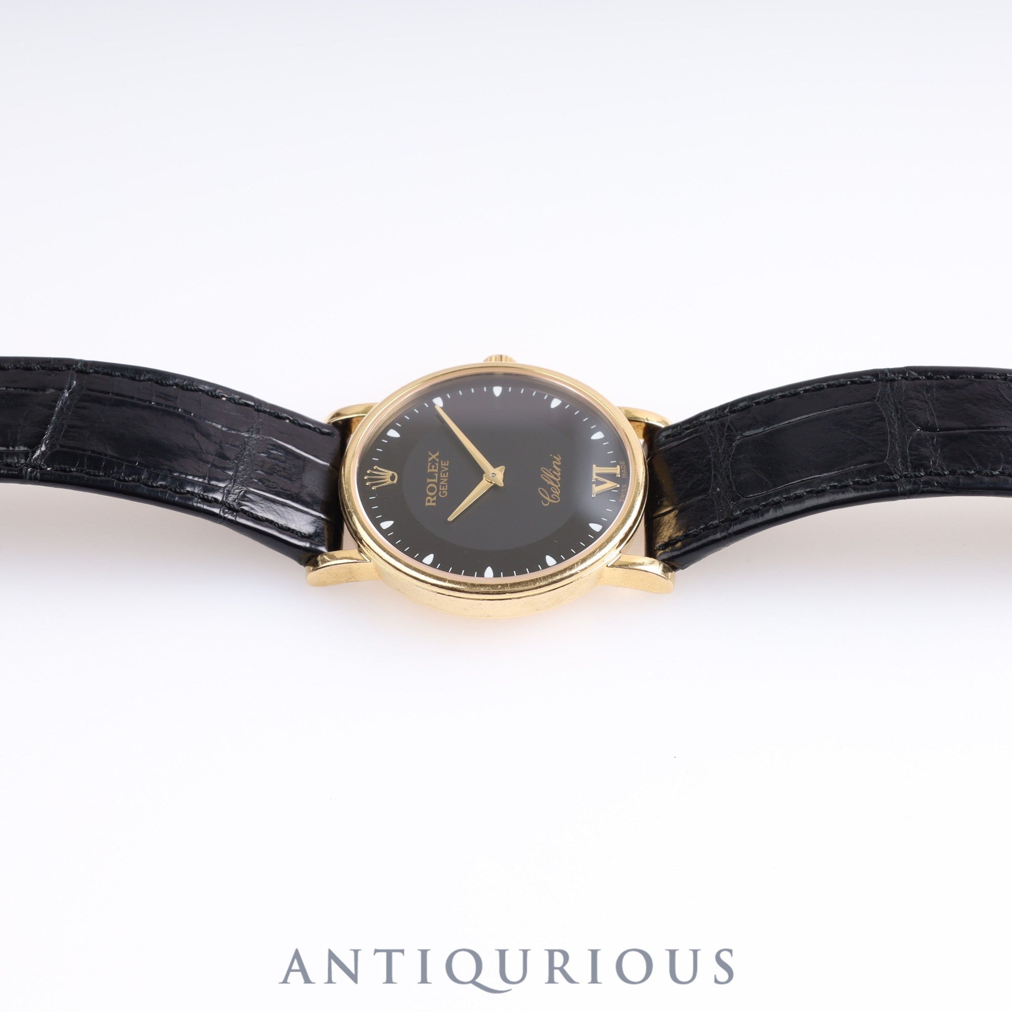 Rolex Cellini 5115/8 Manual Winding Cal.1602 Black Dial 31.8mm YG Leather K Serial (2001) Box Warranty