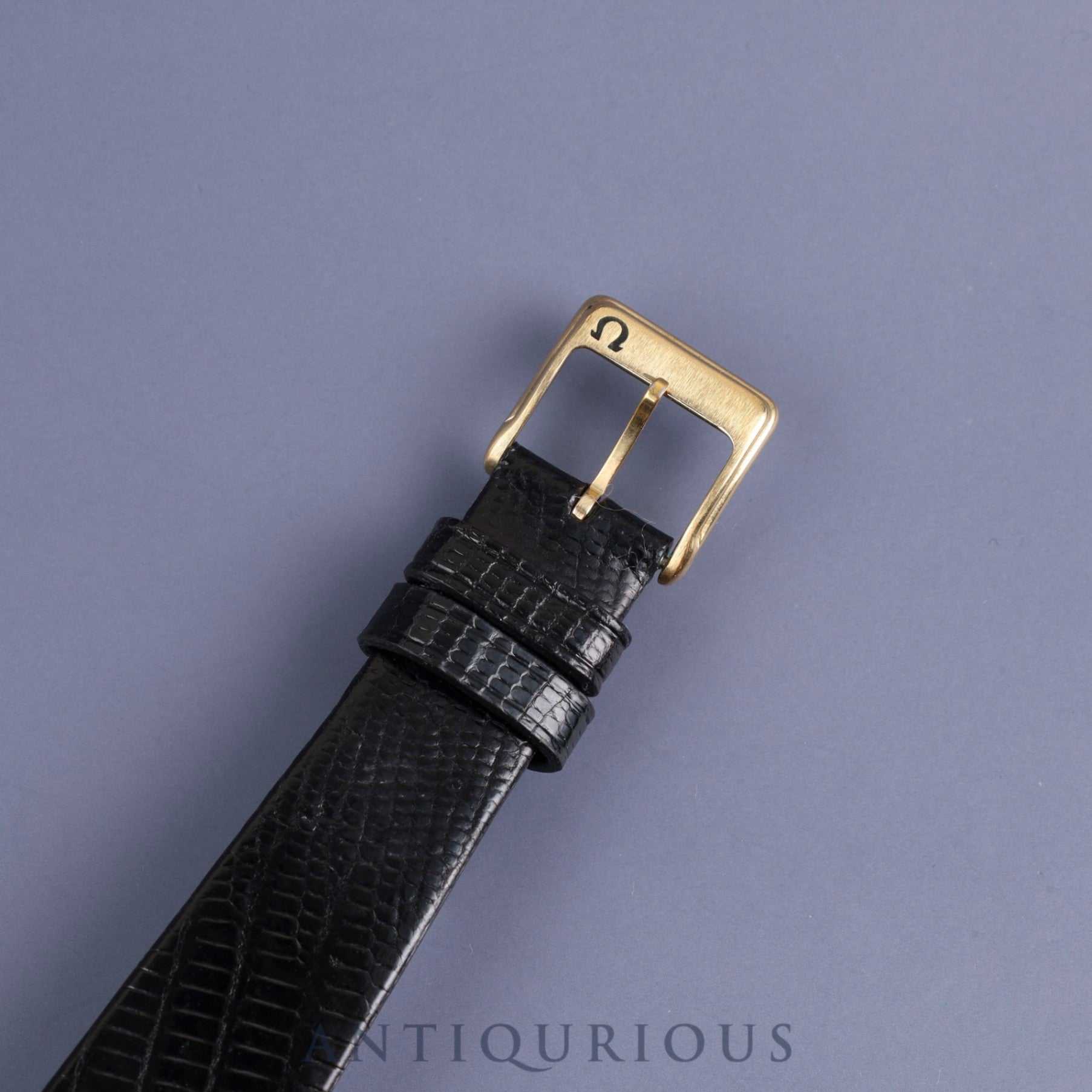 オメガ デ・ヴィル 195 077.2 クォーツ Cal.1378 GP 革 純正尾錠(GP)ブラック文字盤 オーバーホール済み