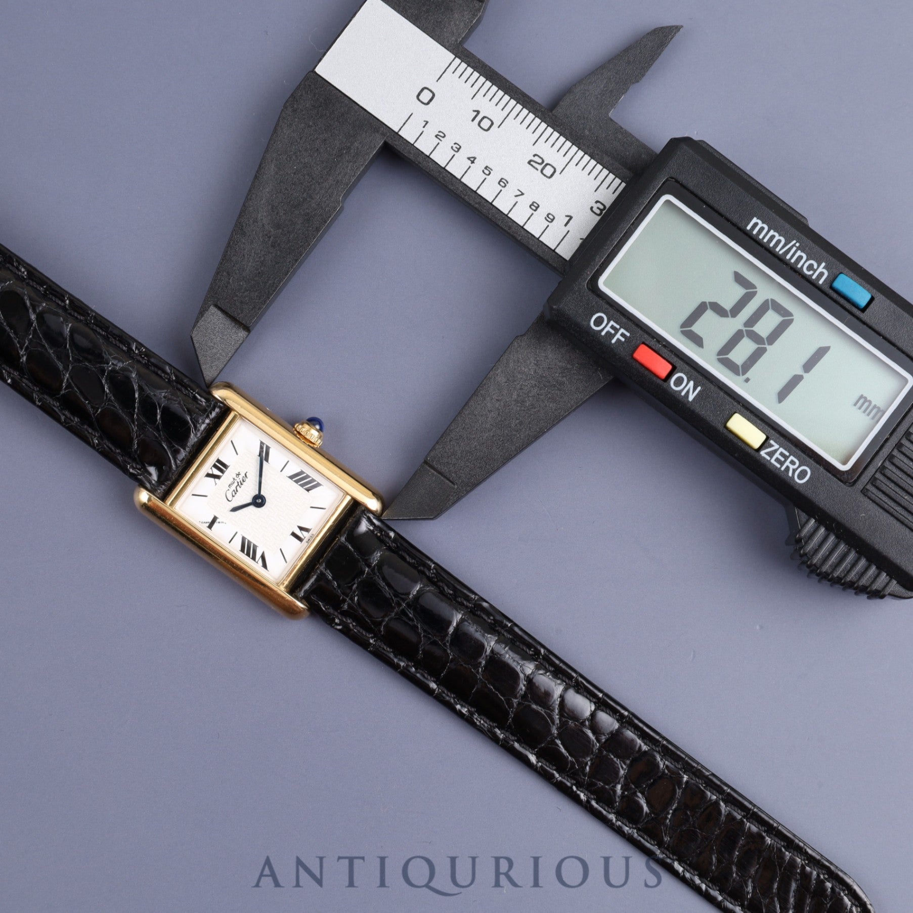 カルティエ マストタンク SM W1009654 / 1613 クォーツ Cal.057 SV925 純正Dバックル(GP) 飛びローマCC文字盤 1980年代半ば~1994年 オーバーホール済み