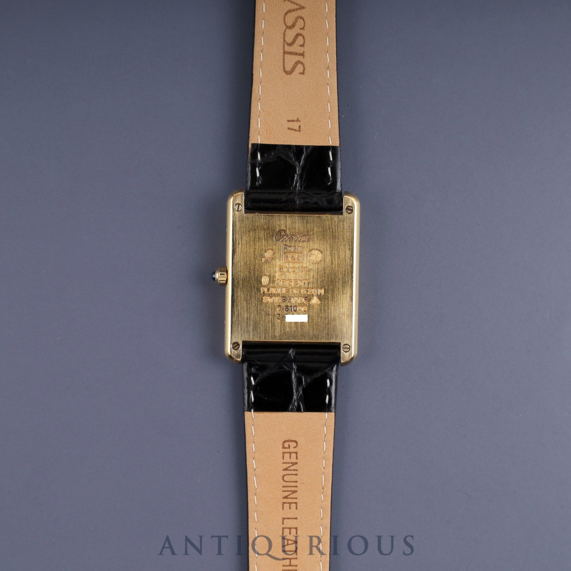 カルティエ マストタンク LM 6 81006 クォーツ Cal.81 SV925 革 純正尾錠(GP) アイボリーローマン文字盤 1982年頃~1995年頃 オーバーホール済み