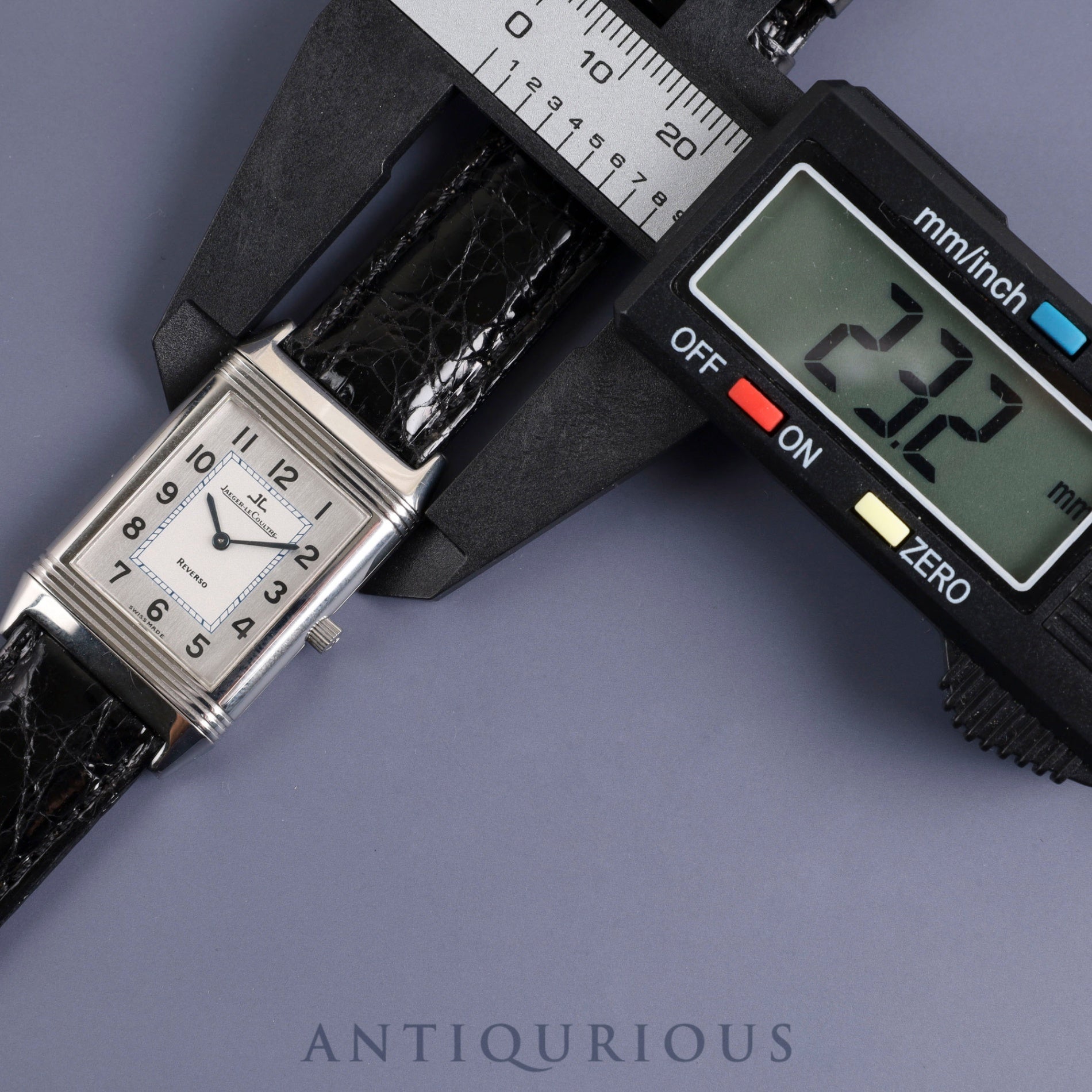 ジャガー・ルクルト レベルソ クラシック 250.8.86 手巻き Cal.846/1 SS 革 純正尾錠(SS)シルバーアラビア文字盤 ケース 保証書(1996年) 冊子 オーバーホール済み ※ケース裏彫りあり