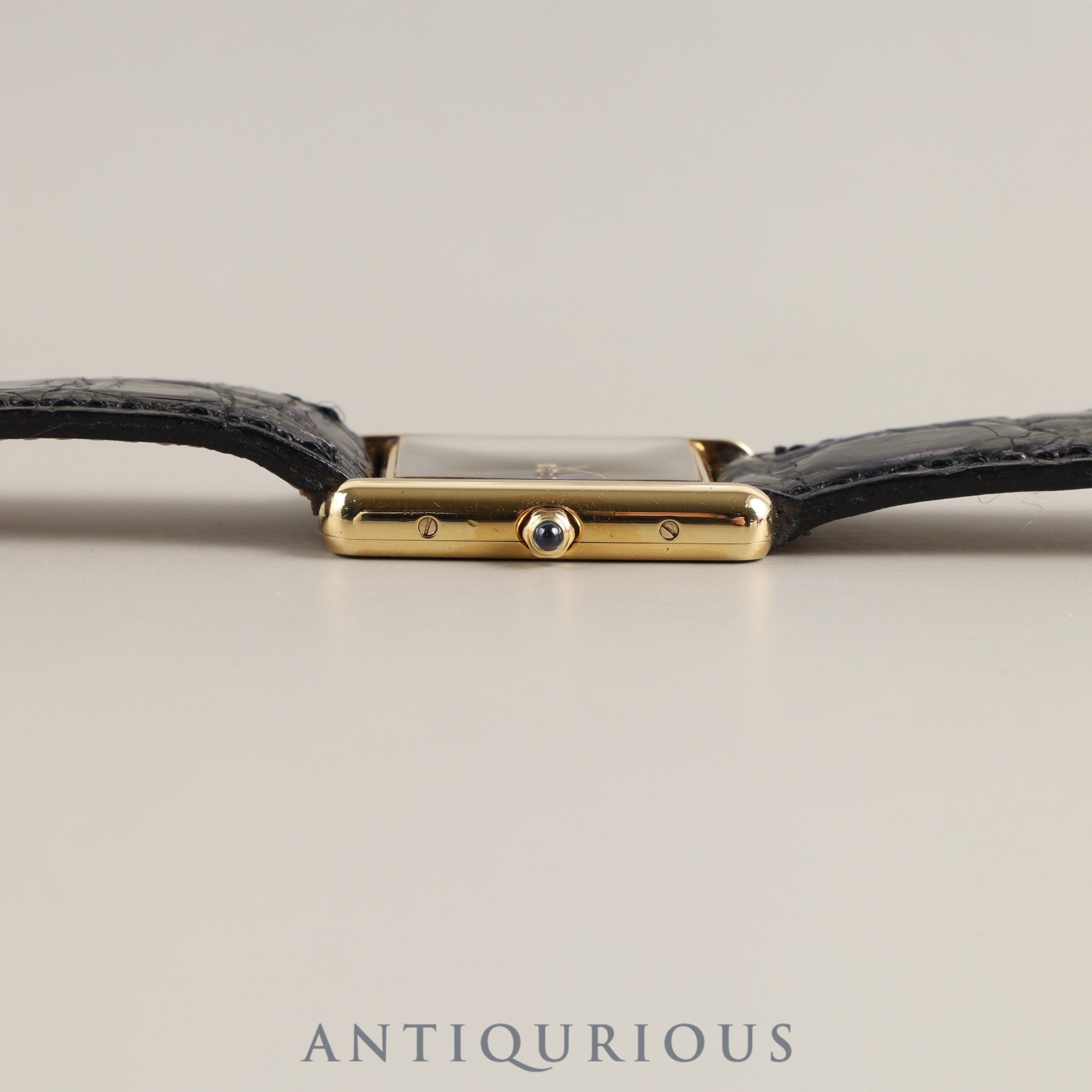 Cartier Must Tank LM 6 81006 Quartz Cal.81 SV925 Genuine leather strap Genuine buckle (GP) Black onyx dial Overhauled