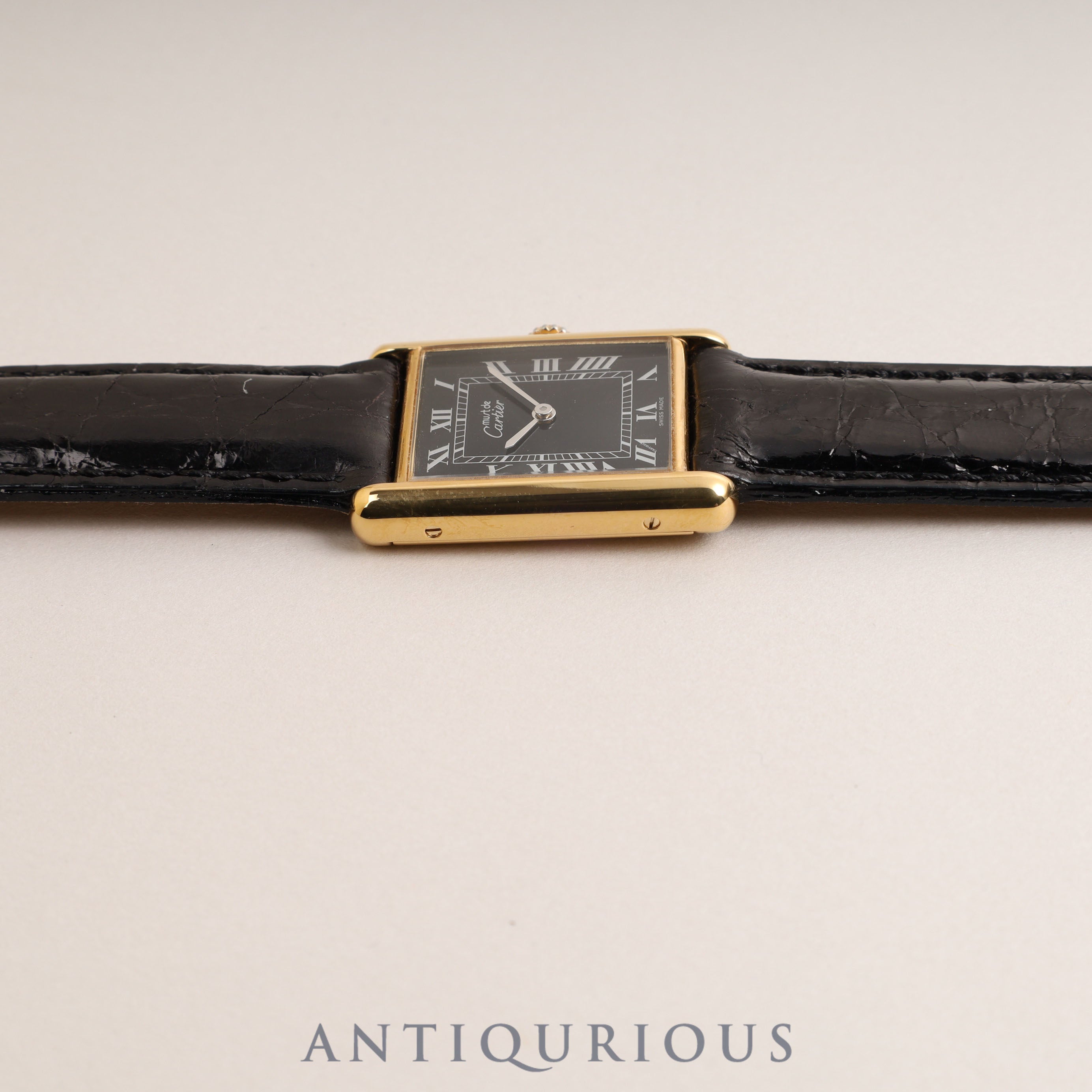 カルティエ マストタンク LM 手巻き ブラックローマン文字盤 新品仕上げ フルメンテナンス済み