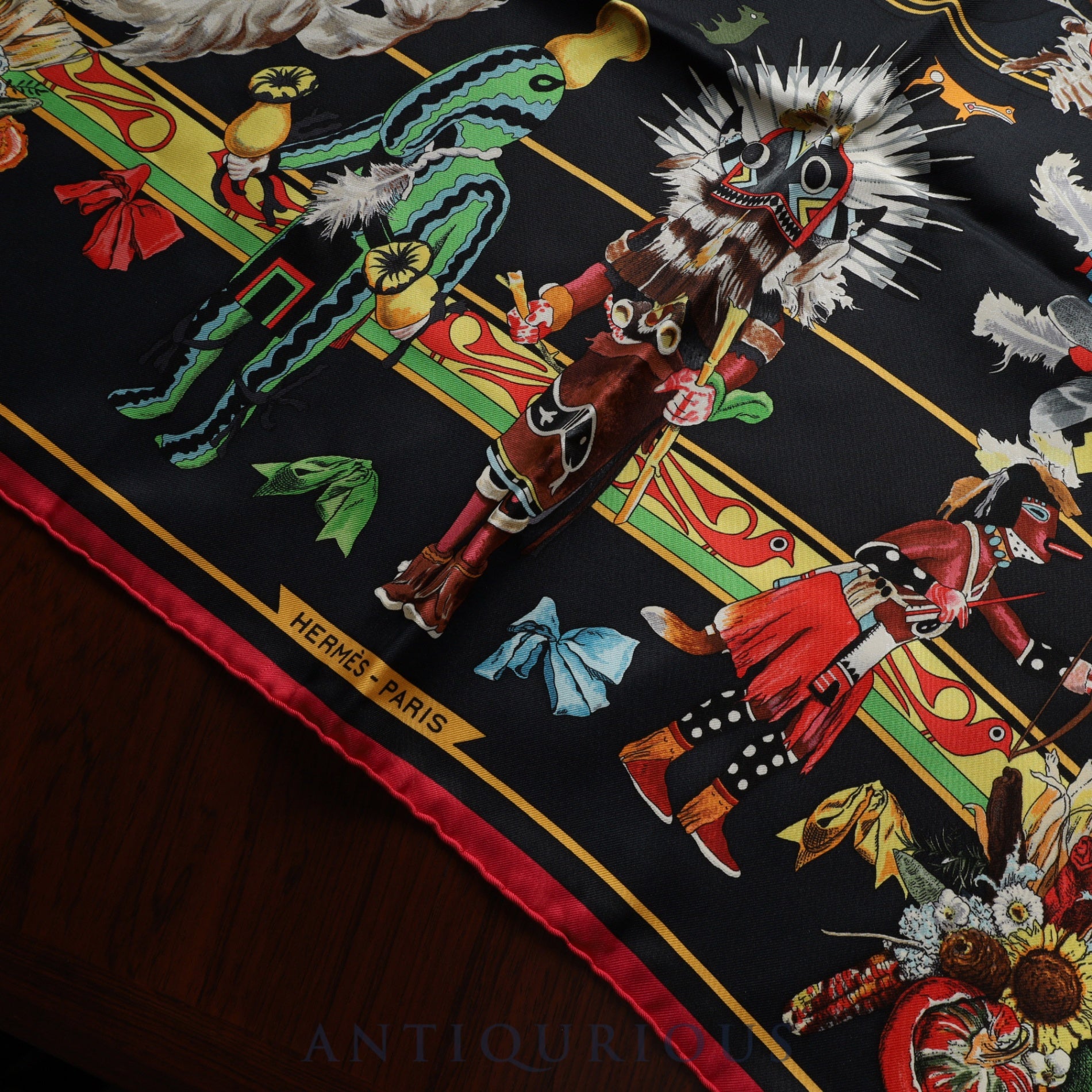 Hermes Scarf Carré 90 Kachina Tribe 100% Silk