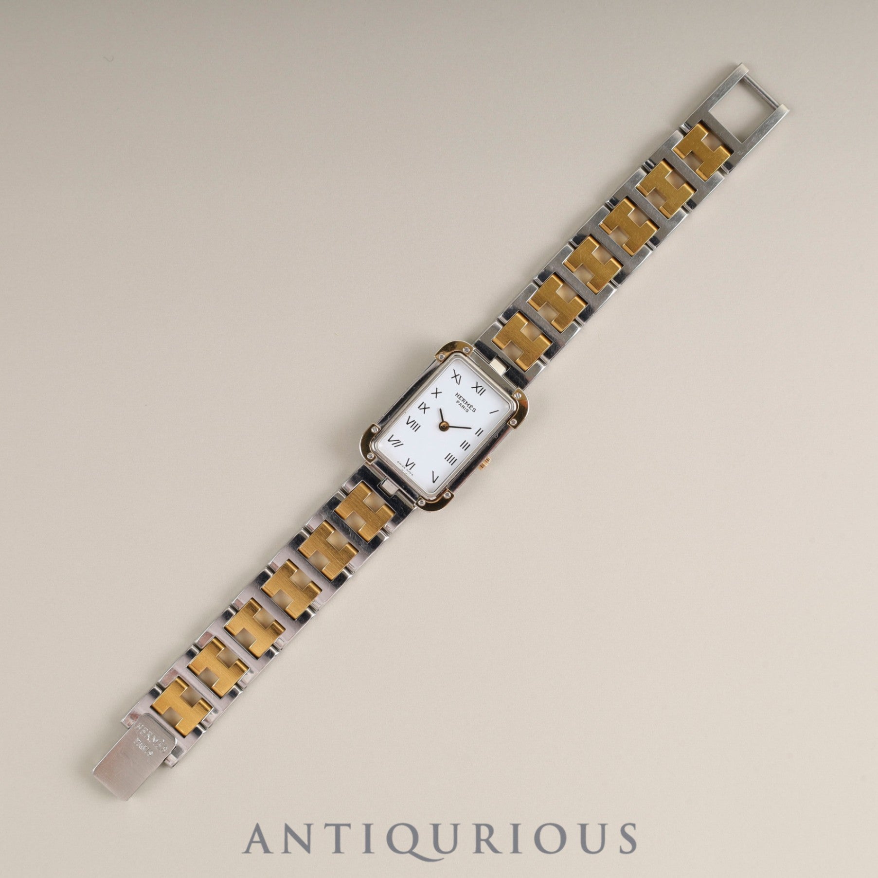 エルメス クロアジュール CR1.240 クォーツ Cal.976.001 SS/GP SS/GP ホワイト文字盤 オーバーホール済み