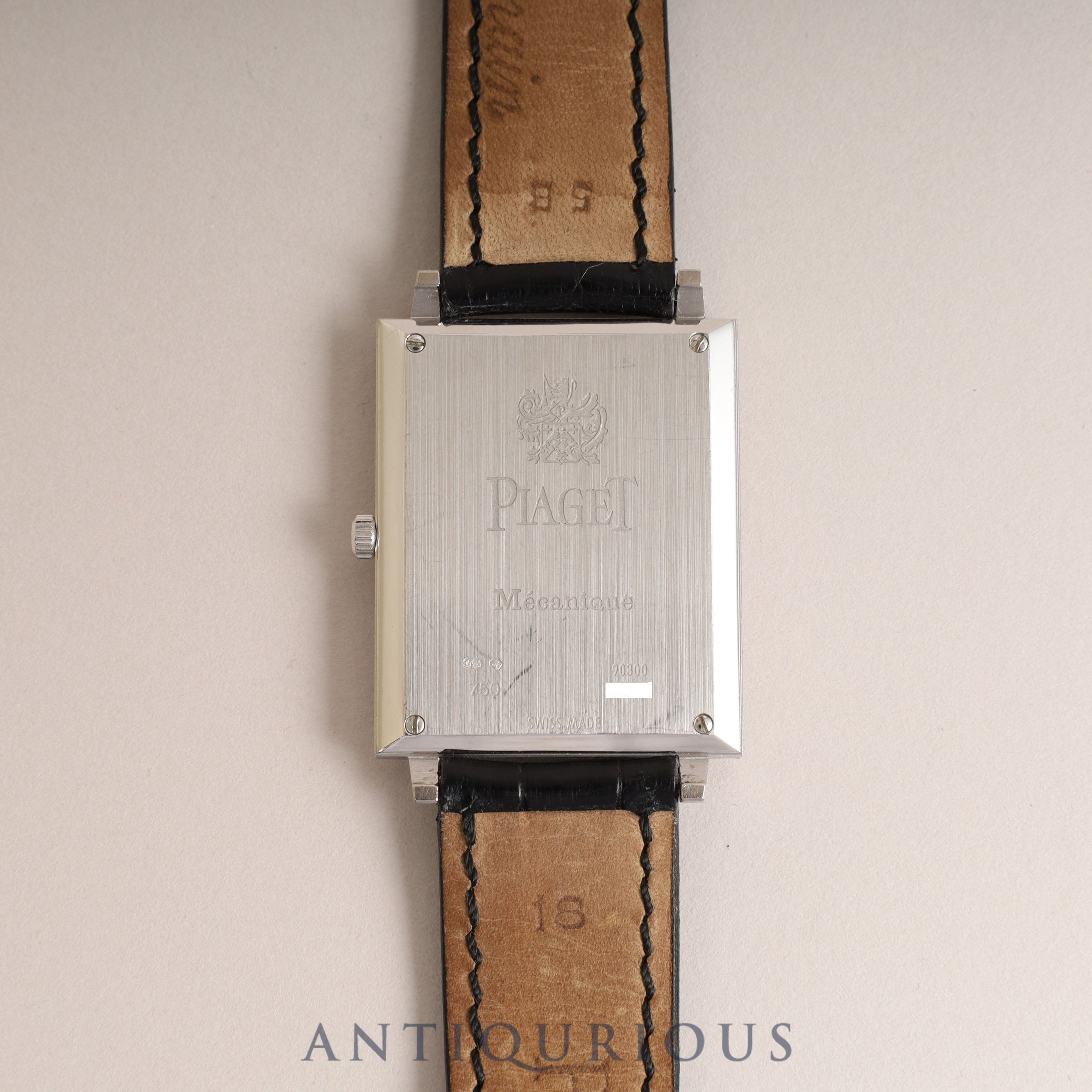 ピアジェ 1967 スクエア 90300 手巻き Cal.430P WG 革 純正尾錠(750)ブラックアラビア文字盤 オーバーホール済み