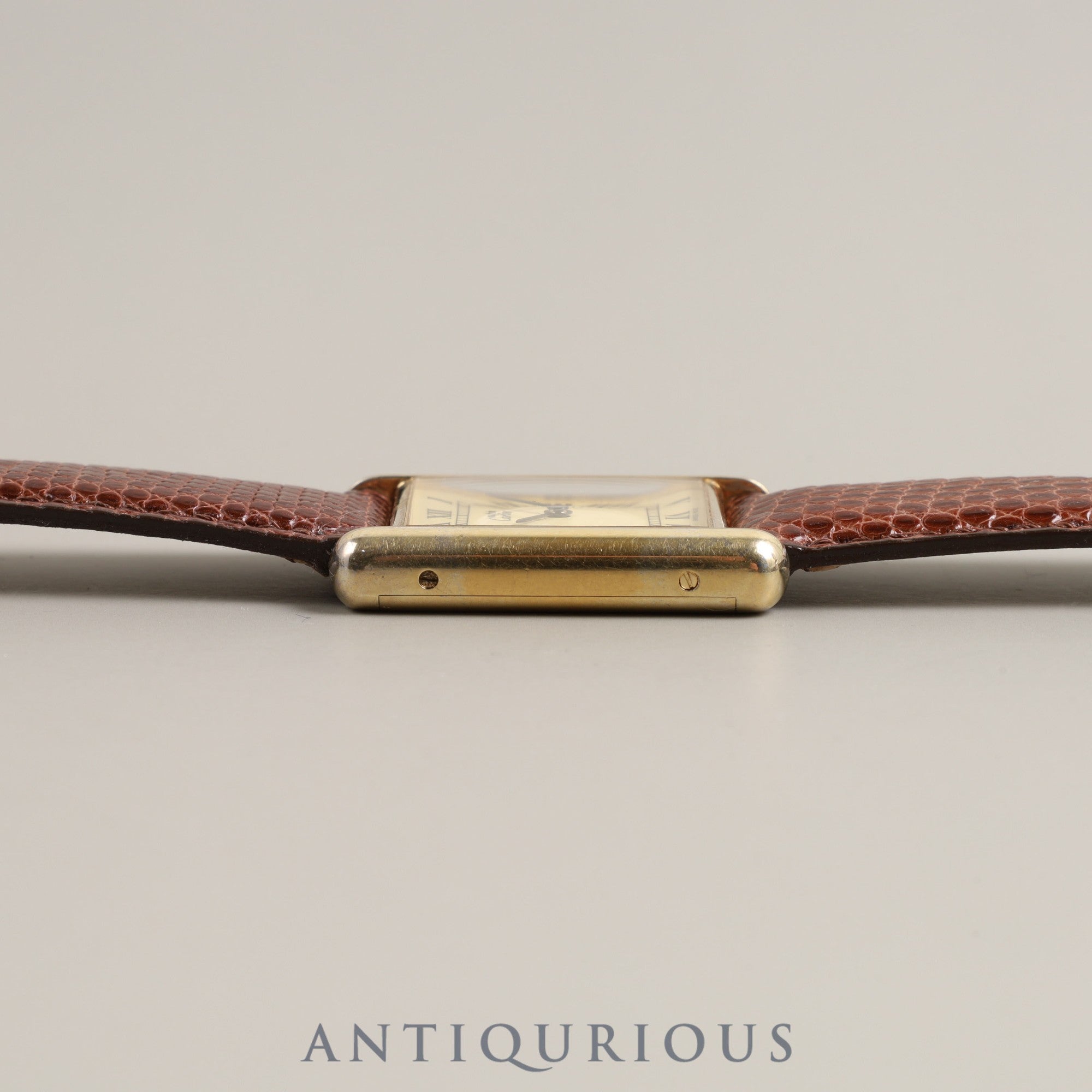 Cartier Must Tank LM Manual winding 925 Leather Genuine buckle (GP) Ivory dial Complete Cartier boutique service completed