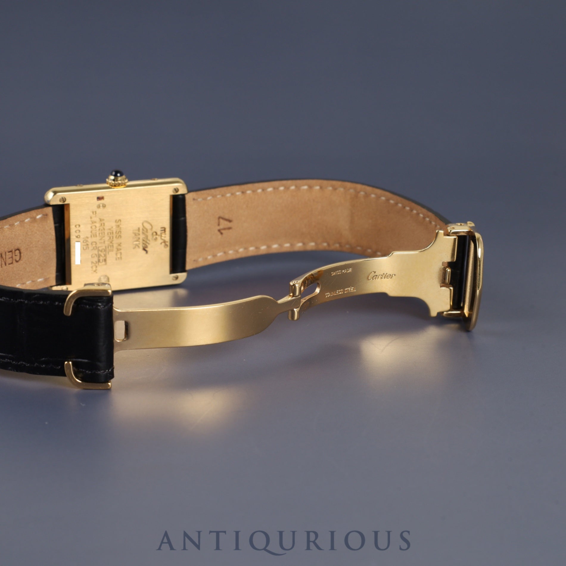 カルティエ マストタンク LM 1615 クォーツ Cal.90 SV925 革 純正Dバックル(GP) オパラン文字盤 オーバーホール済み