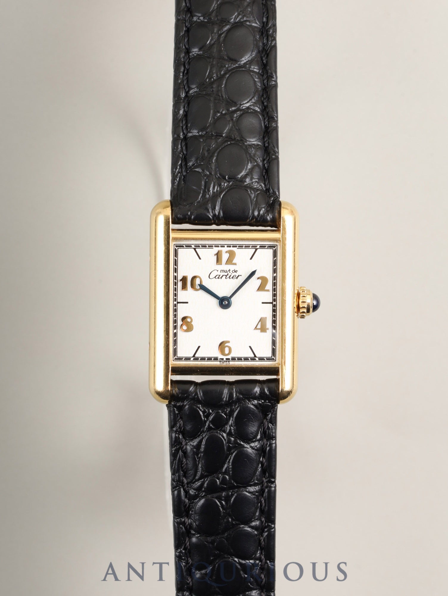 カルティエ マストタンク SM W1008354 / 1613 クォーツ Cal.057 SV925 革 純正Dバックル(GP)飛びアラビアCC文字盤(SWISS表記)箱 冊子 保証書(無記載)オーバーホール済み