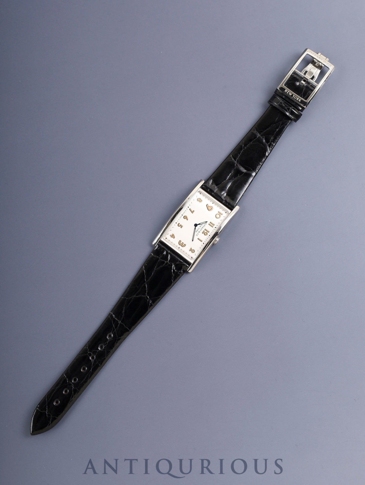 ティファニー イーストウエスト 36668636 クォーツ Cal.- SS 革 純正Dバックル(SS)シルバーアラビア文字盤 オーバーホール済み