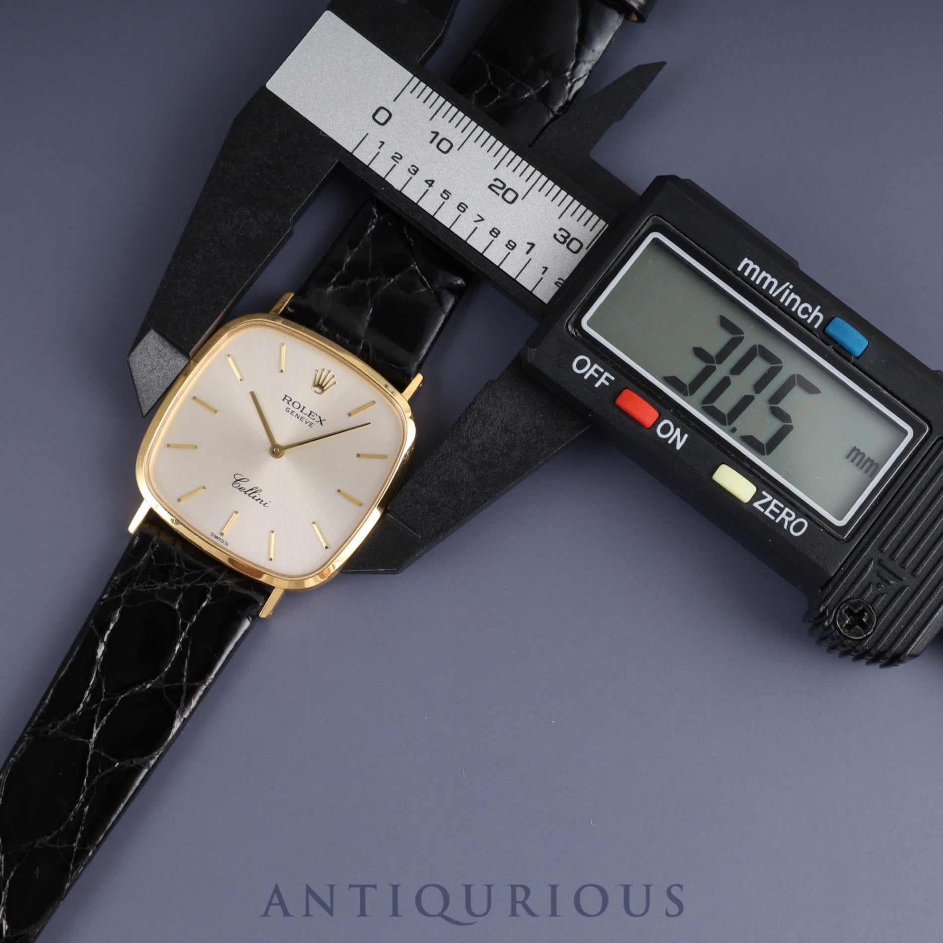 Rolex Cellini 4114/8 Manual Winding Caliber 1602 18K Leather Strap with Genuine GP Buckle Silver Dial K Serial (2001) Overhauled