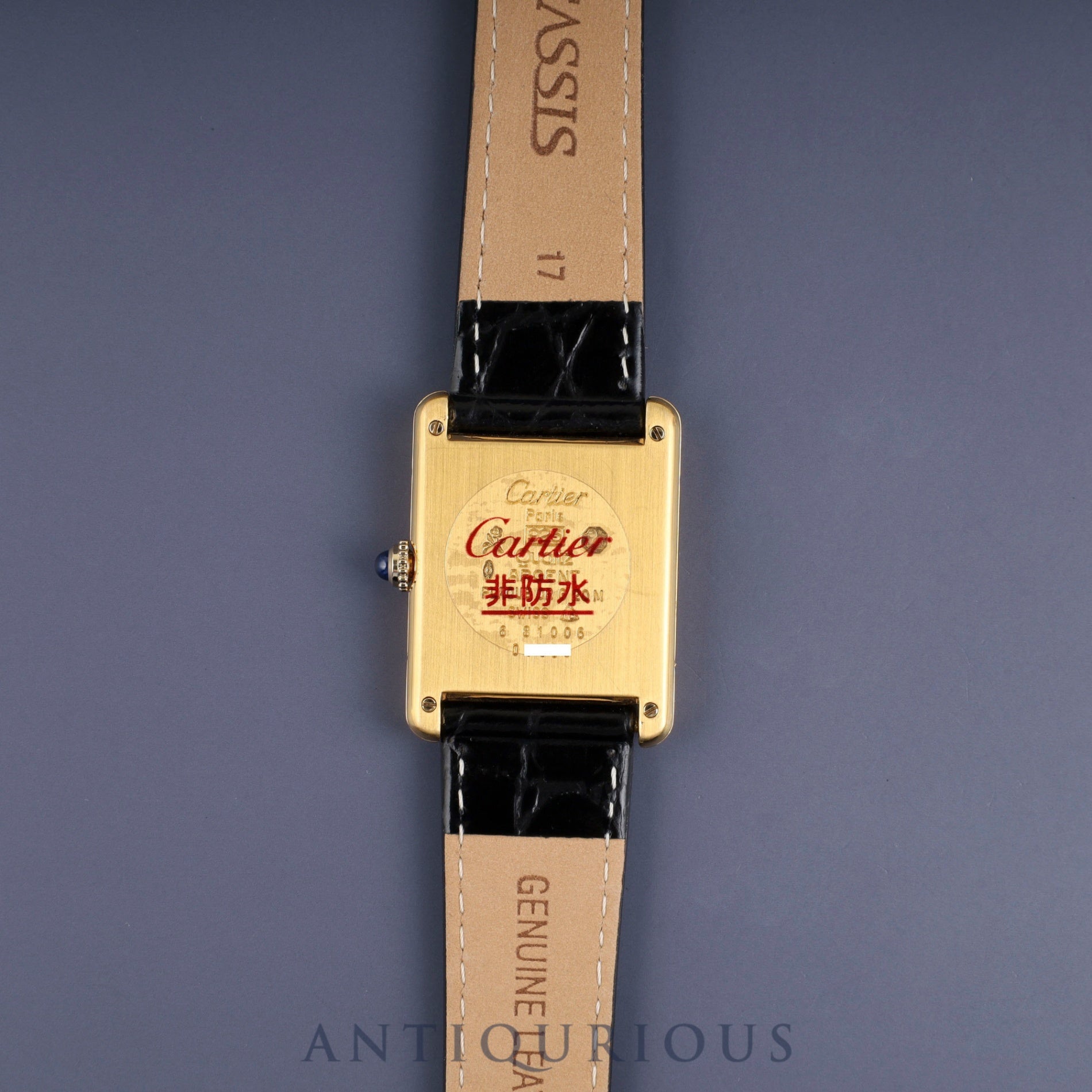 カルティエ マストタンク LM 6 81006 クォーツ Cal.- SV925 革 純正尾錠(GP) グレー飛びローマン文字盤(SWISS MADE表記)1982年頃~1995年頃 カルティエブティックにてコンプリートサービス済み 新品仕上げ済み