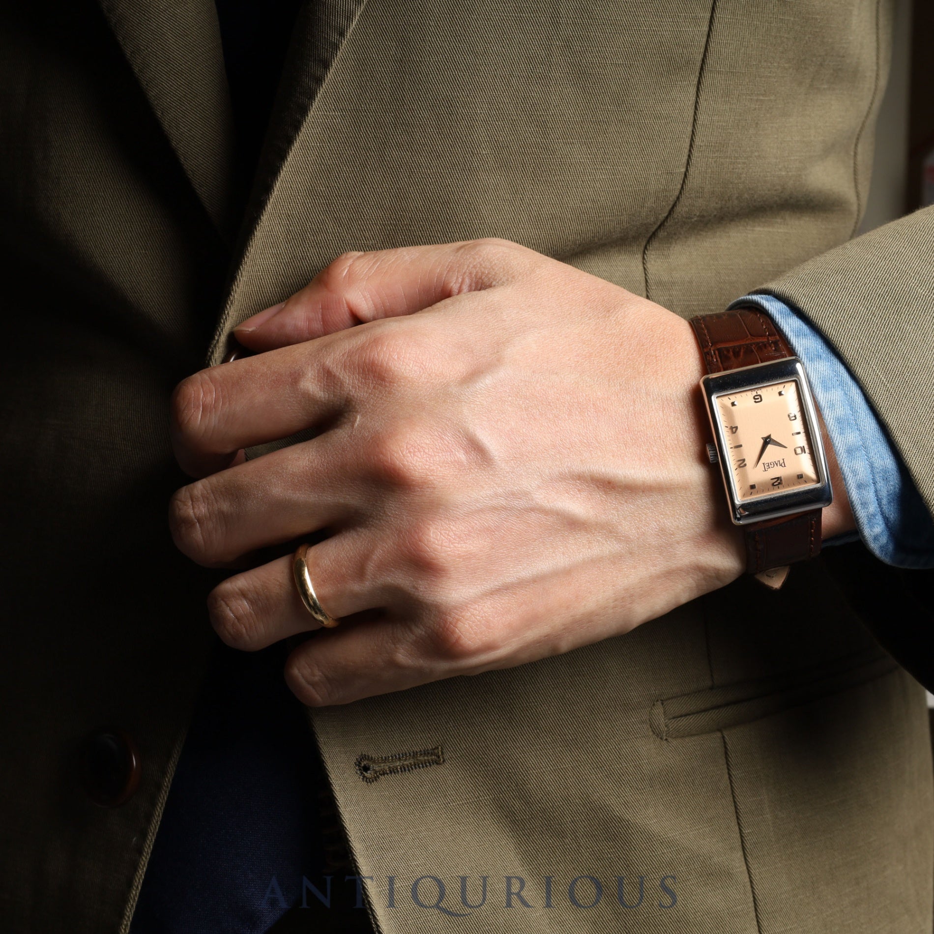 Piaget A Lacienne 9952 Manual winding Cal.9P2 WG Leather Genuine buckle (750) Pink dial Warranty (1997)