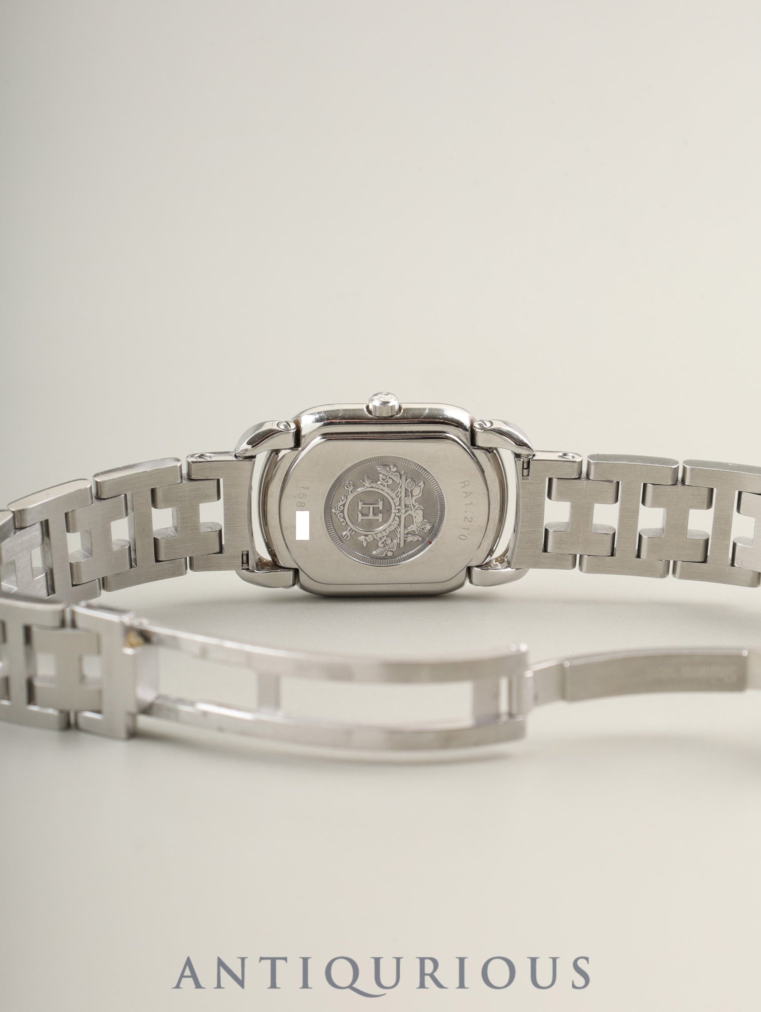 エルメス ラリー RA1.210 クォーツ Cal.976.001 SS SS ホワイト文字盤 箱 オーバーホール済み