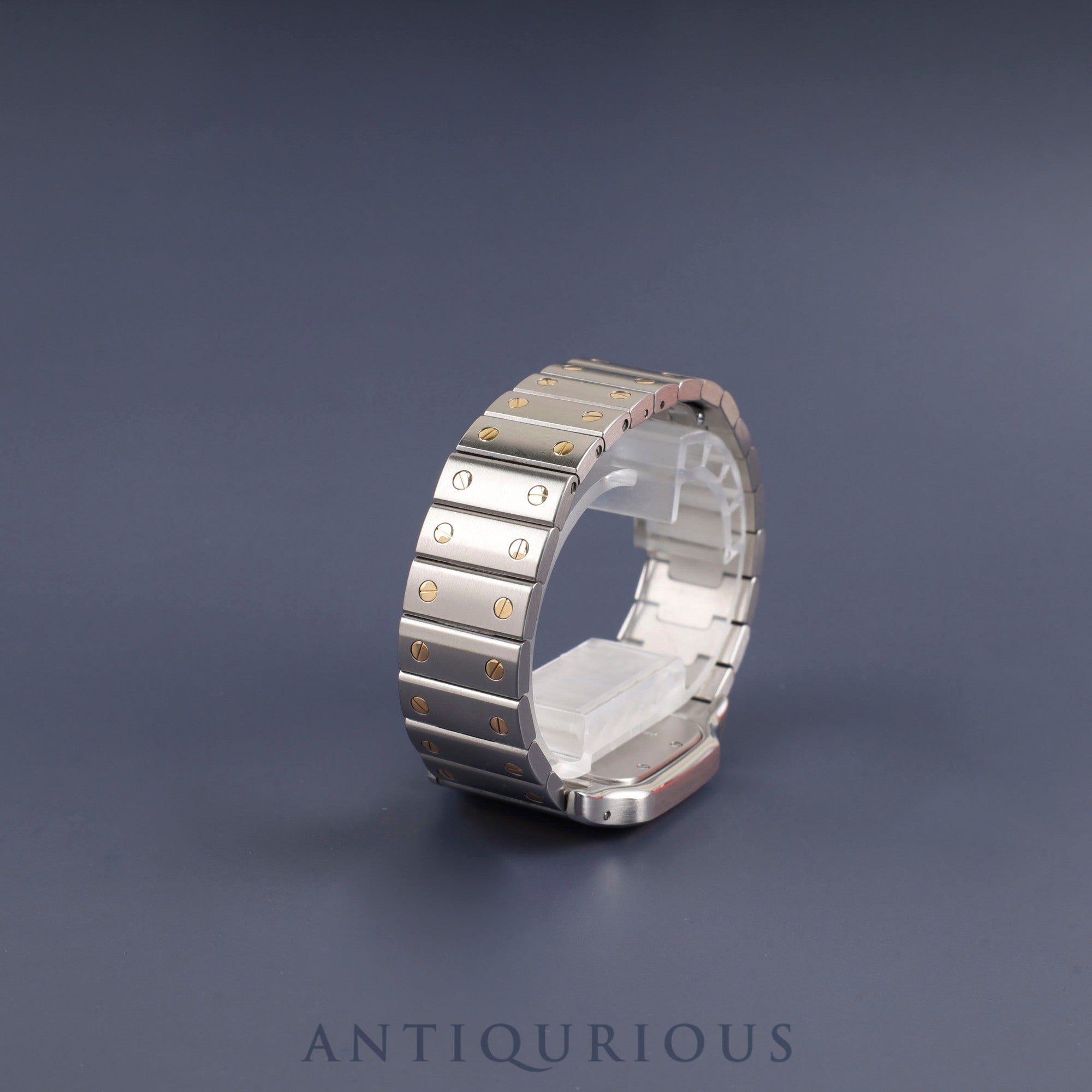 Cartier Santos Galbee LM W20030C4 / 187901 Quartz Caliber 687 Stainless Steel/Yellow Gold with Gray Roman Dial, Overhauled