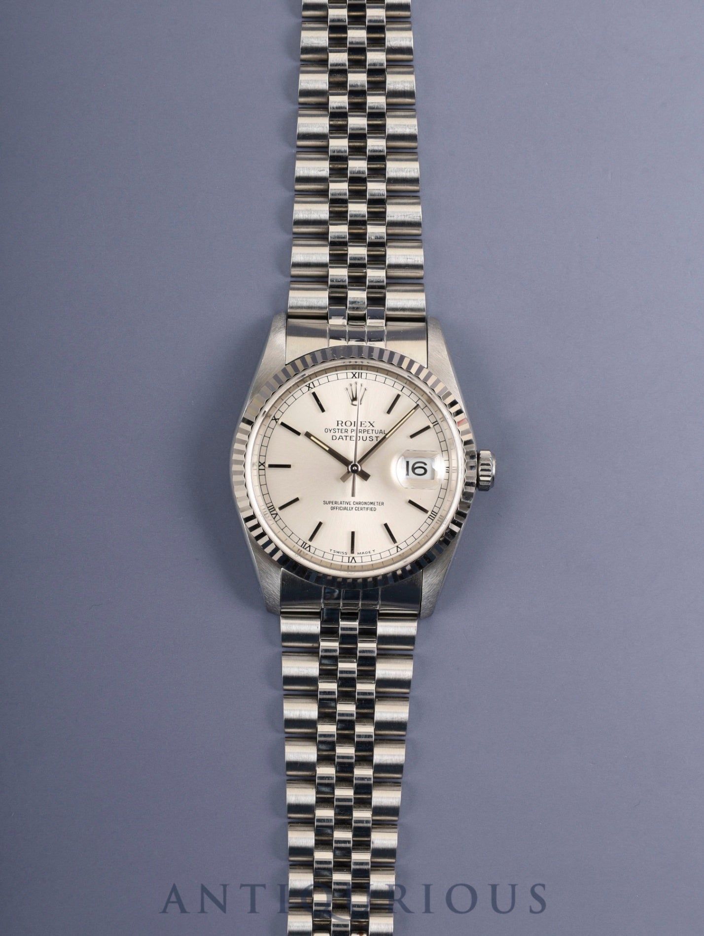 Rolex Datejust 16234 Automatic Cal. 3135 SS/WG SS Silver Dial U-Serial (1997) Warranty (1999) International Service Warranty (2008) Overhauled