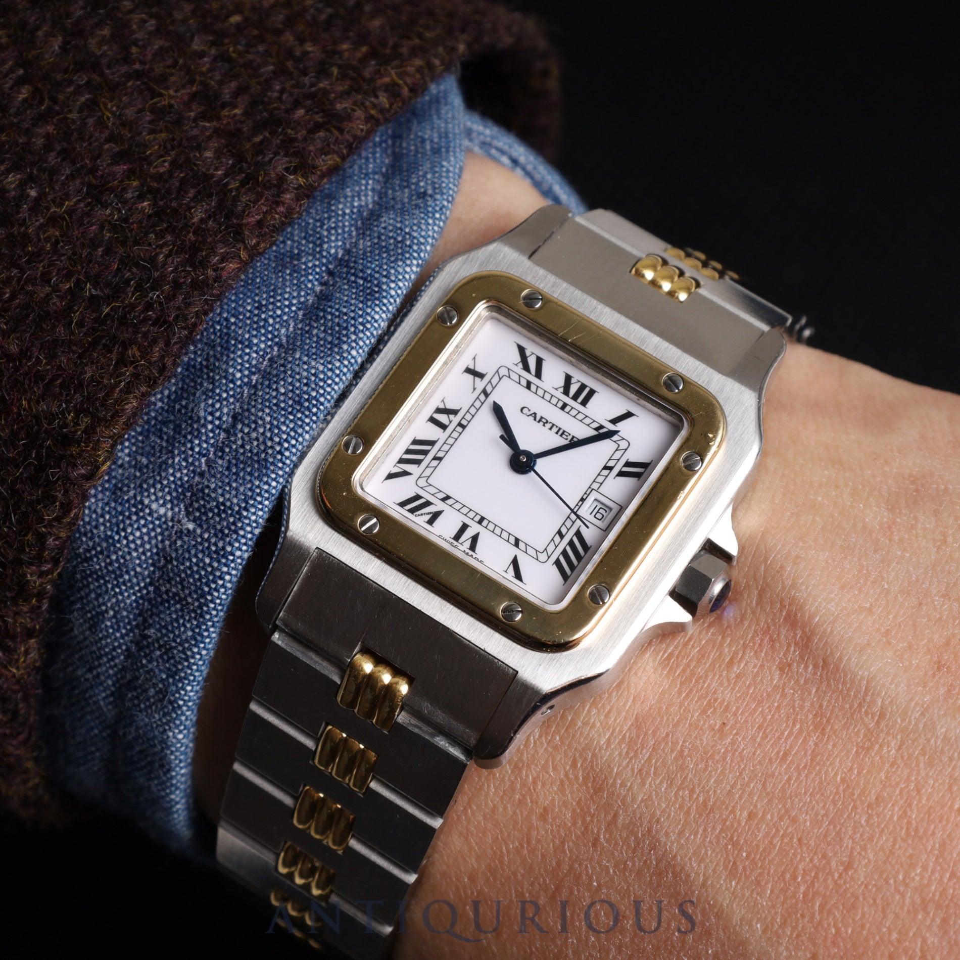 カルティエ サントスガルベ LM AC23.80gr OR 0.750 4.05gr / 2961 Ref.81036232 自動巻き SS / YG SS / YG ホワイトローマン文字盤 カルティエブティックにてコンプリートサービス(フルメンテナンス)済み