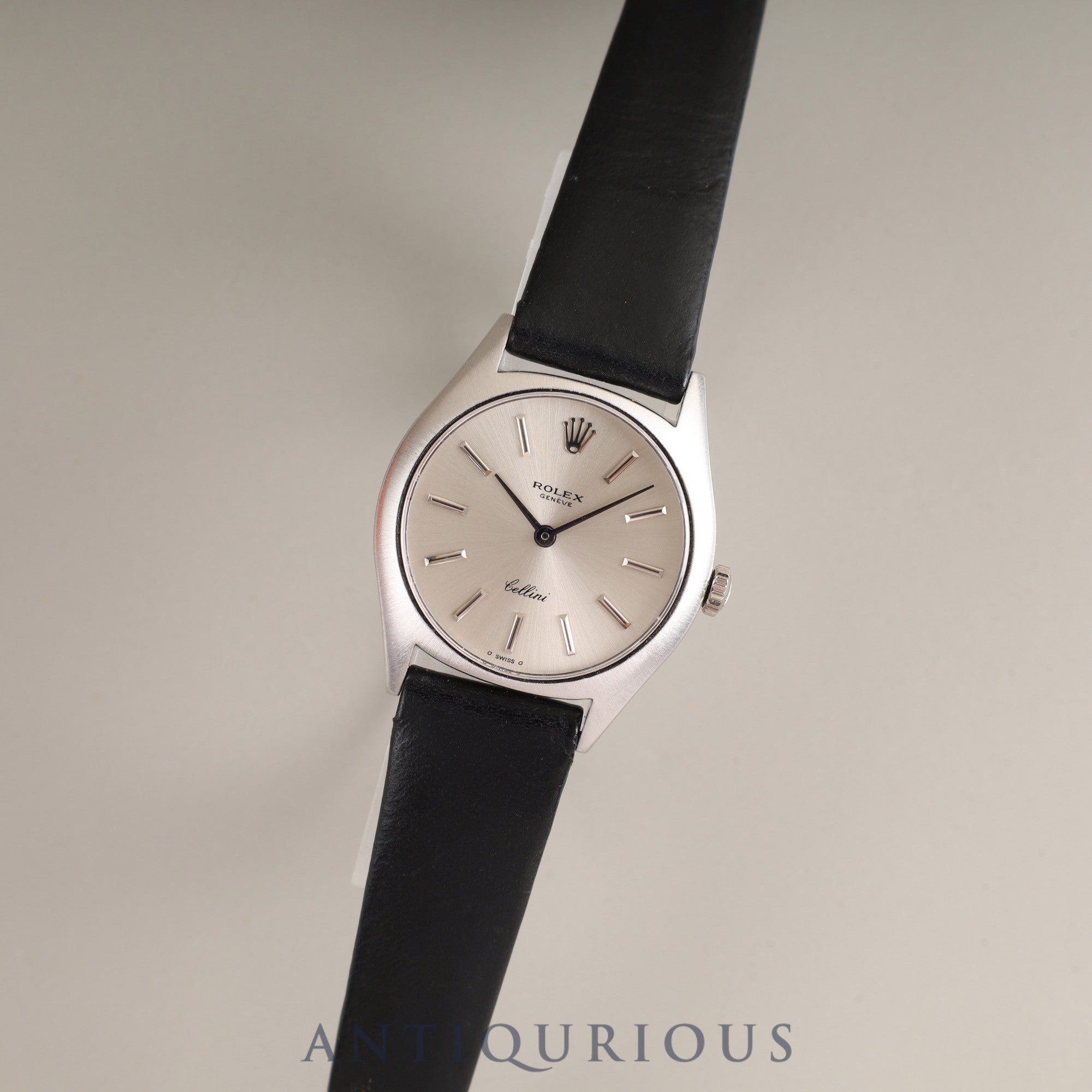 ロレックス チェリーニ 3800 手巻き Cal.1600 750 純正革ベルト 純正尾錠(SS) シルバー文字盤 箱 保証書(1971年) タグ オーバーホール済み