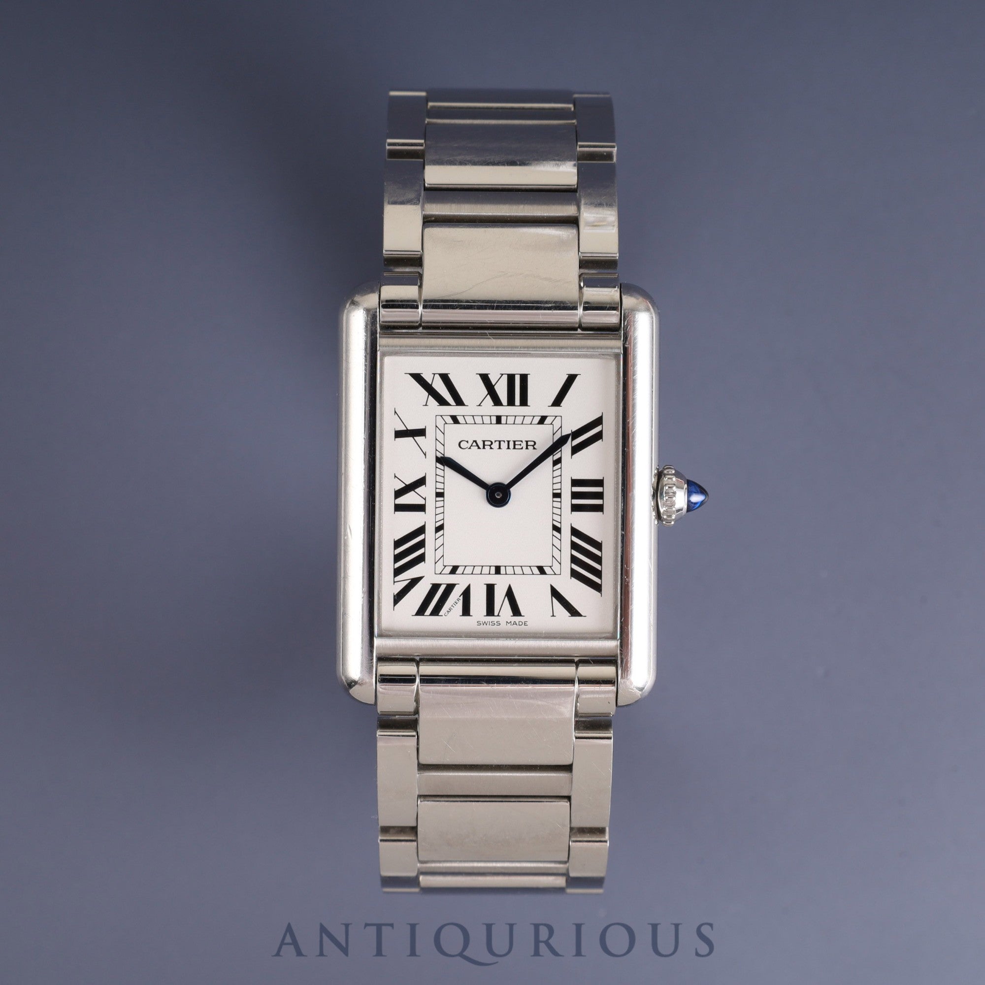 Cartier Tank Must LM WSTA0052 / 4323 Quartz SS SS White Roman Dial Overhauled