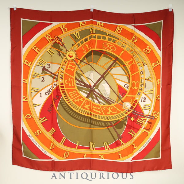 エルメス スカーフ カレ90 MECANIQUE DU TEMPS 時の仕掛け SILK100%