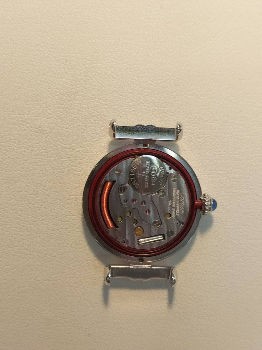 Cartier Must Colisee 690002 Quartz Cal.90 SV925 Leather Genuine D Buckle (SS) White Roman Dial Overhauled