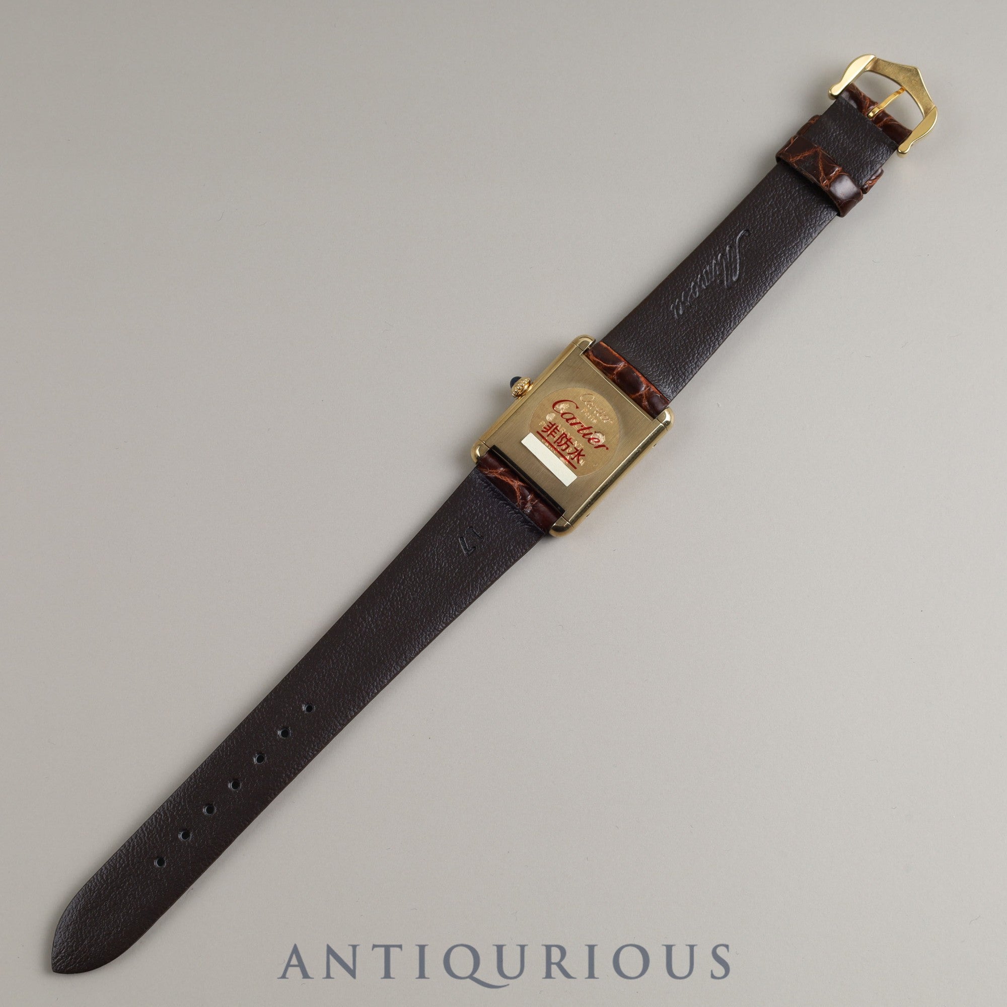 Cartier Must Tank LM Manual Winding SV925 Leather Genuine Buckle (GP) Ivory Roman Dial
