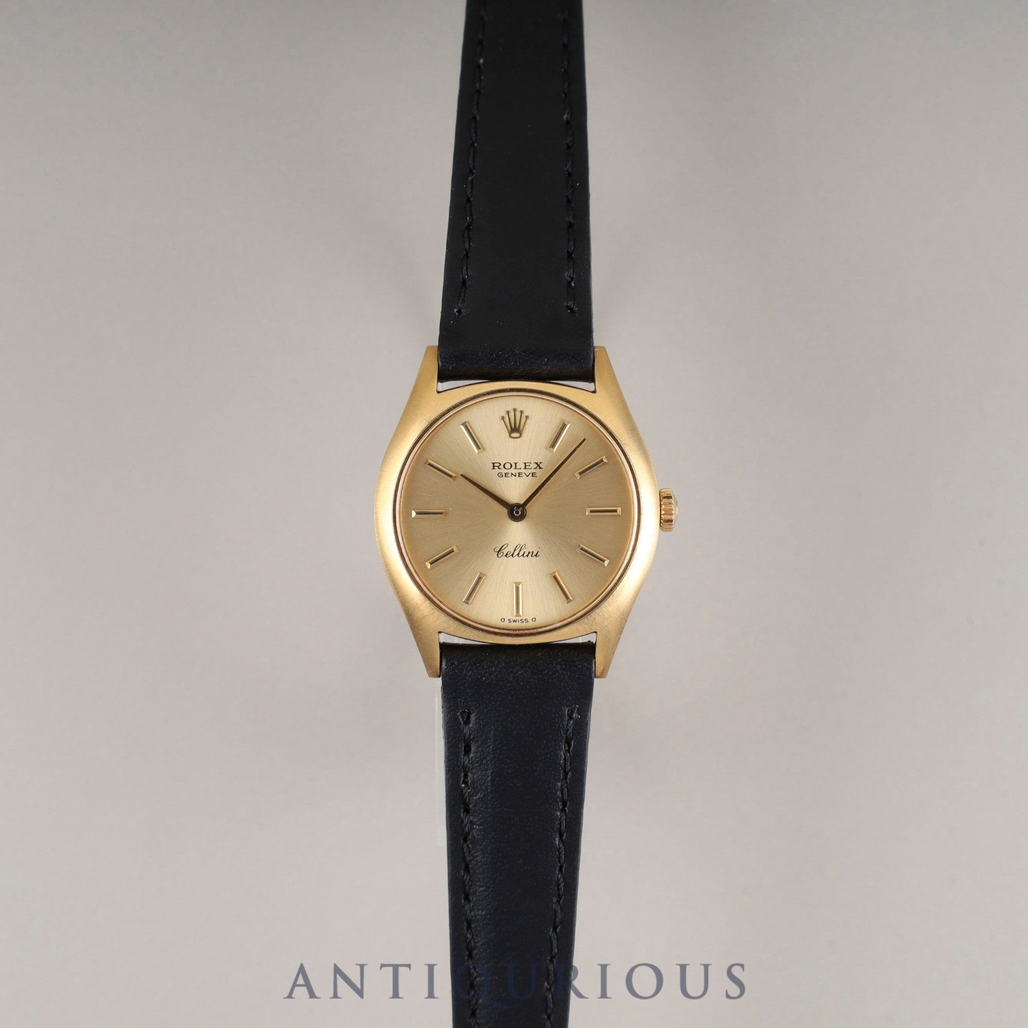 Rolex Cellini 3800 manual winding Cal. 1600 750 leather strap genuine buckle (GP) gold dial 35 series (1972) genuine leather strap overhauled
