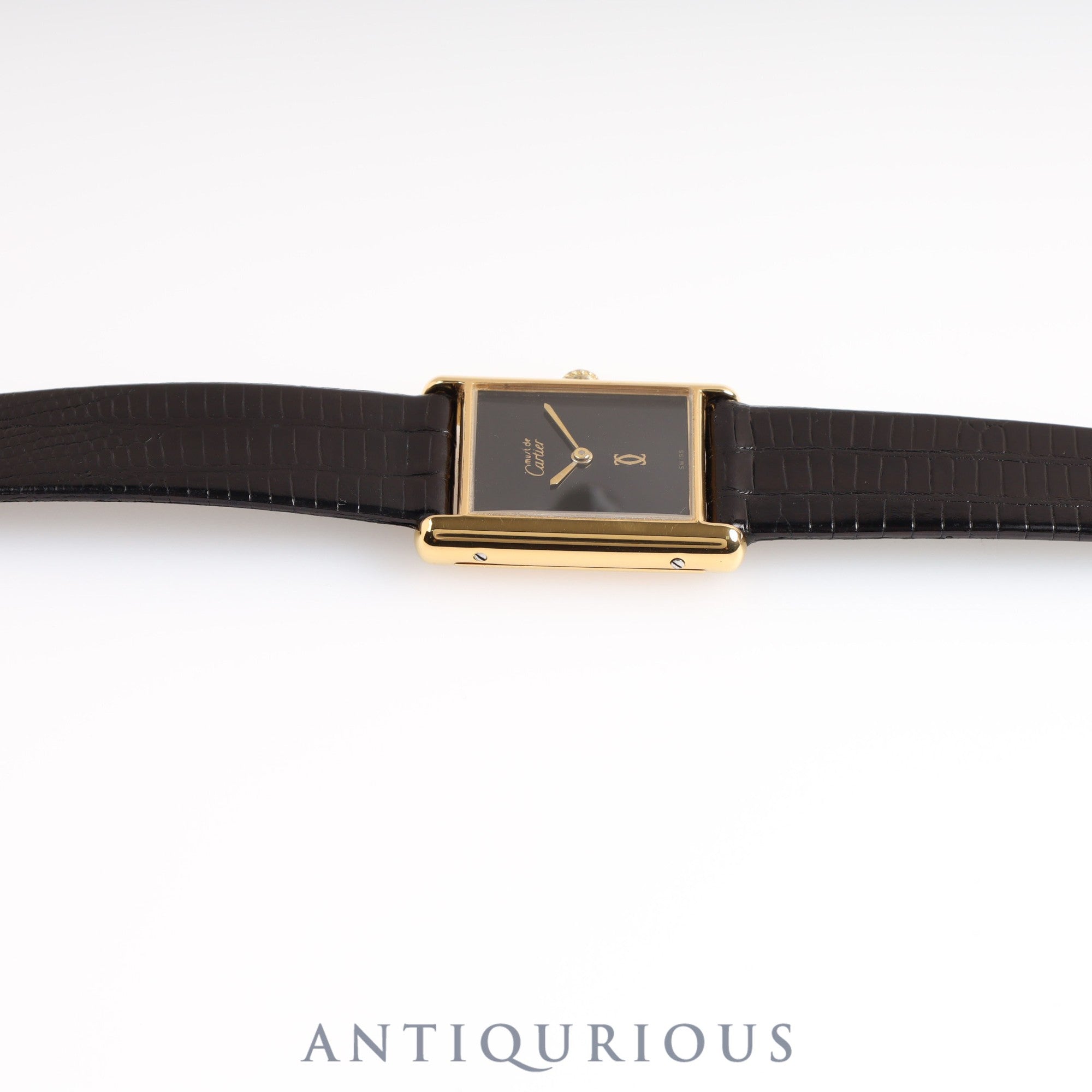 Cartier Must Tank LM Manual Winding No Index Onyx Dial