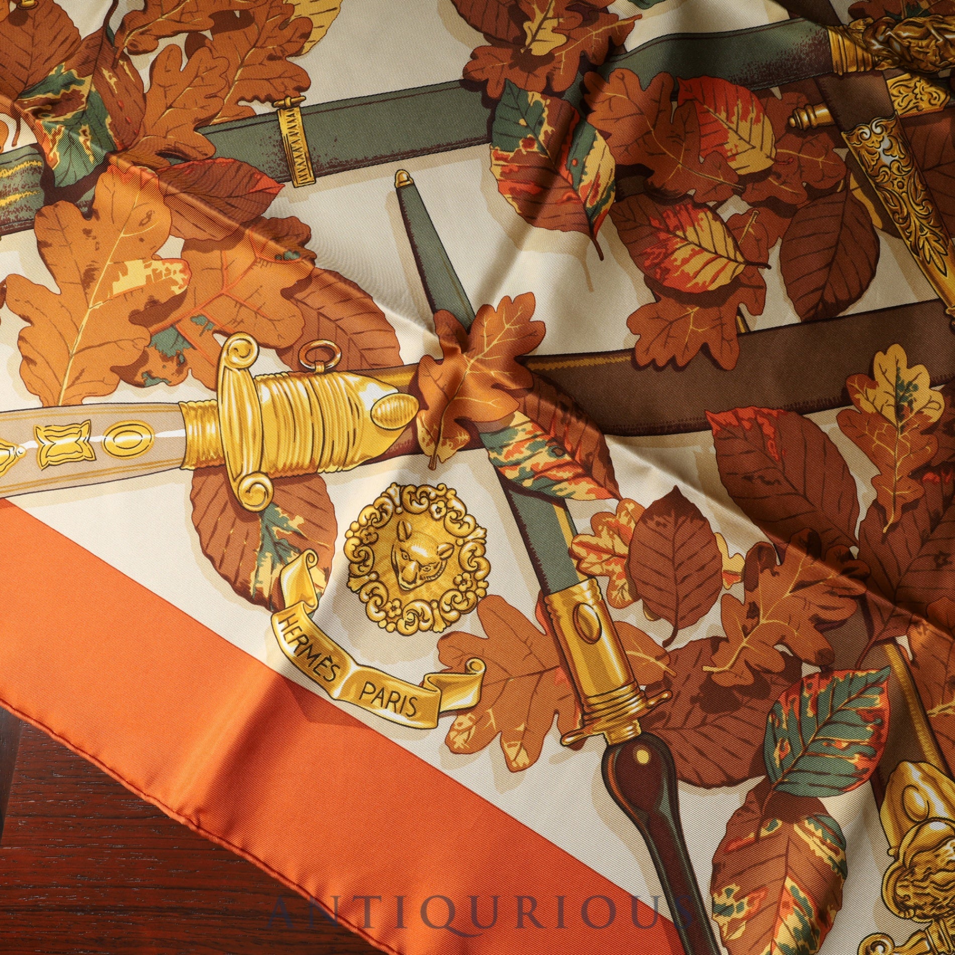 エルメス スカーフ カレ90 力強く SILK100% 箱