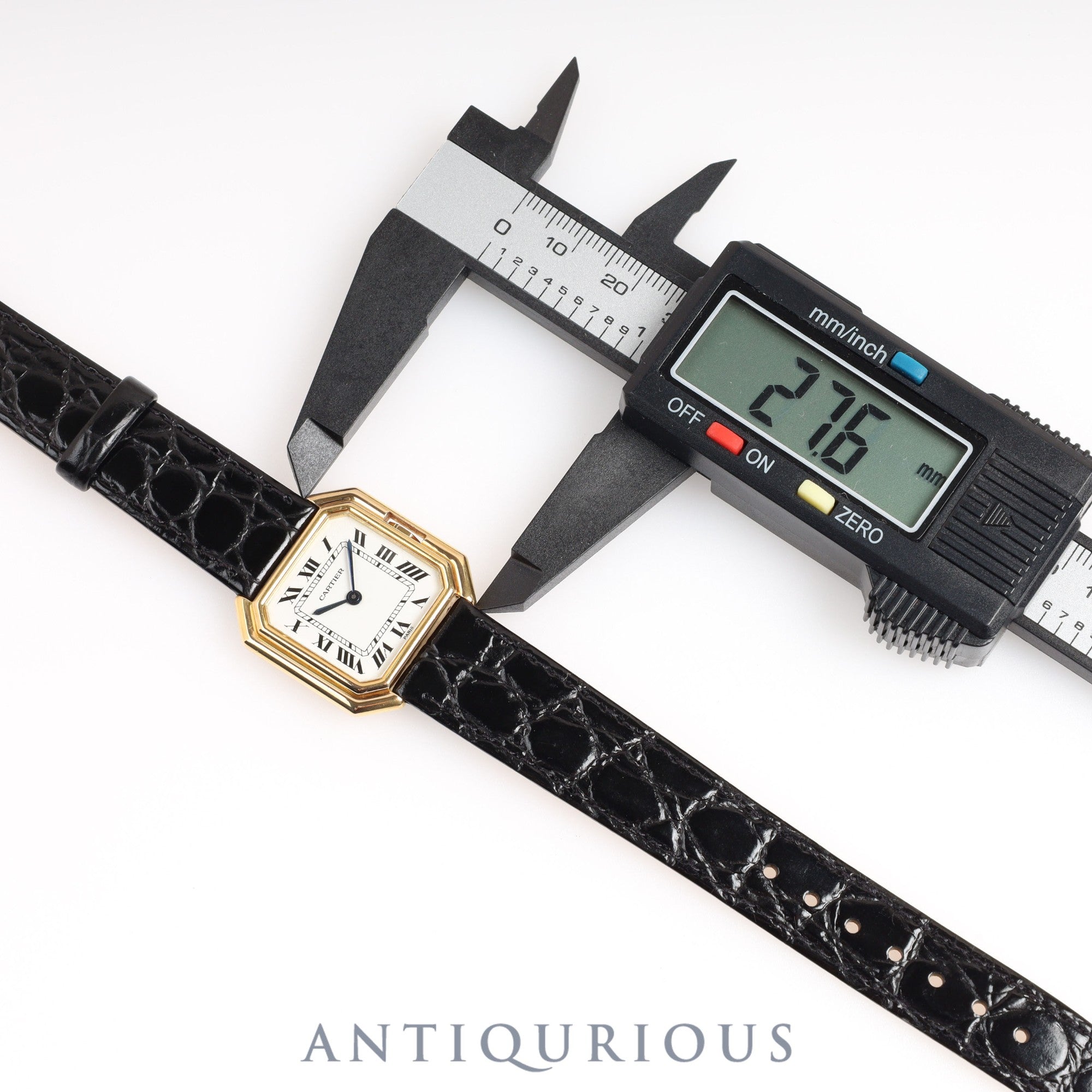 Cartier Santur LM White Dial YG Case