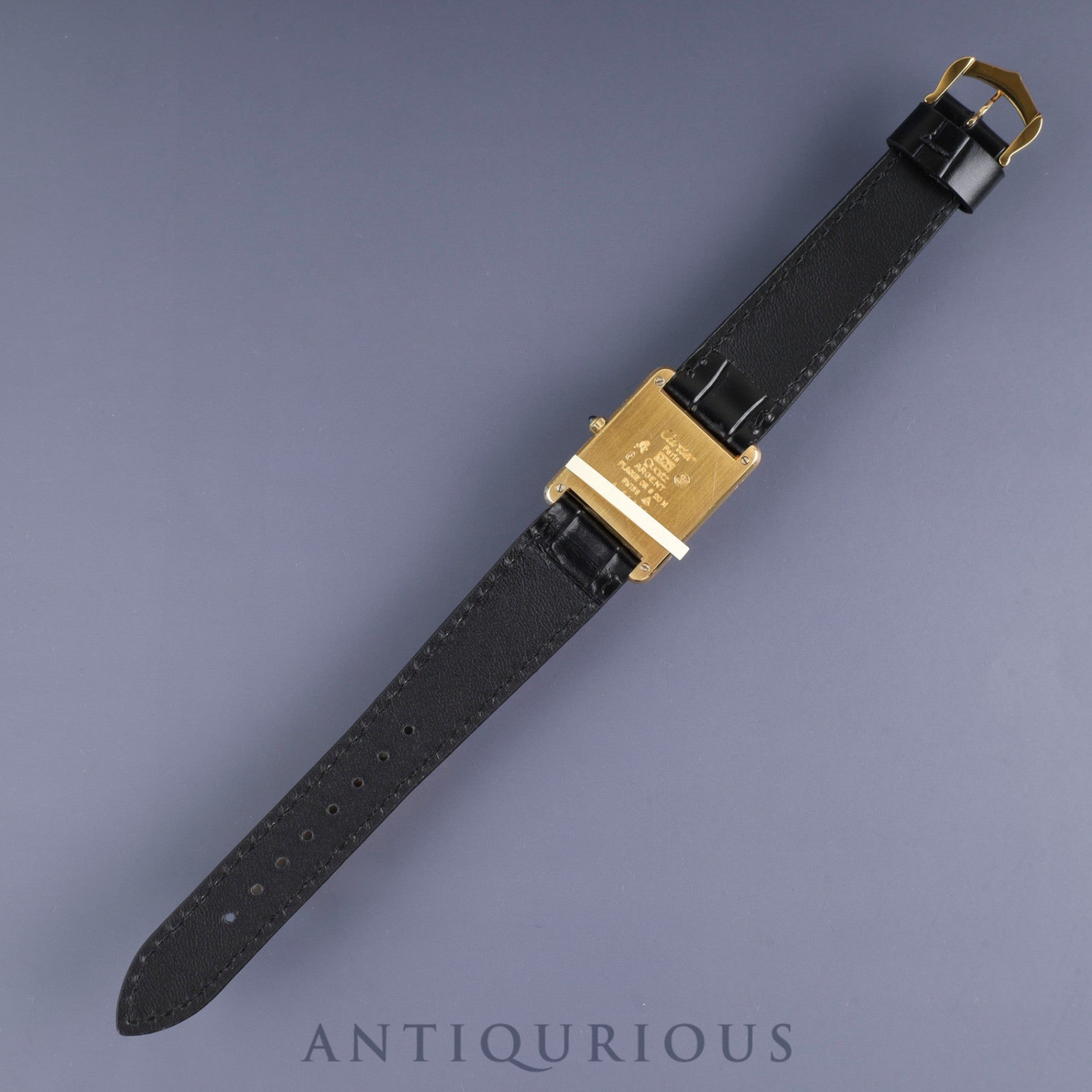 カルティエ マストタンク LM 6 81006 クォーツ Cal.81 SV925 革 純正尾錠(GP) シルバー飛びローマン文字盤 オーバーホール済み