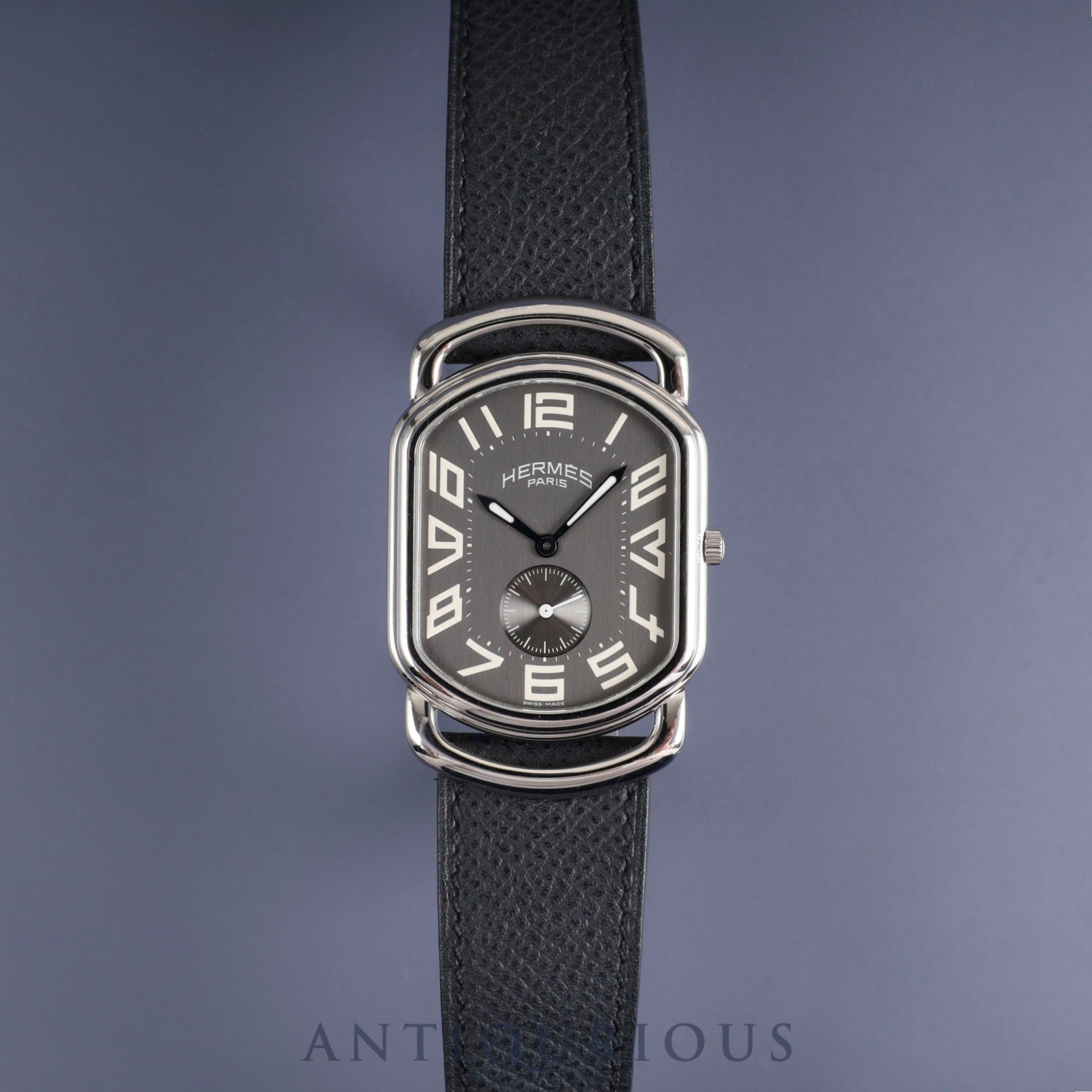 エルメス ラリー RA1.810 クォーツ Cal.980.163 SS 純正革ベルト(□J刻印:2006年) 純正尾錠(SS) グレー文字盤 冊子 オーバーホール済み